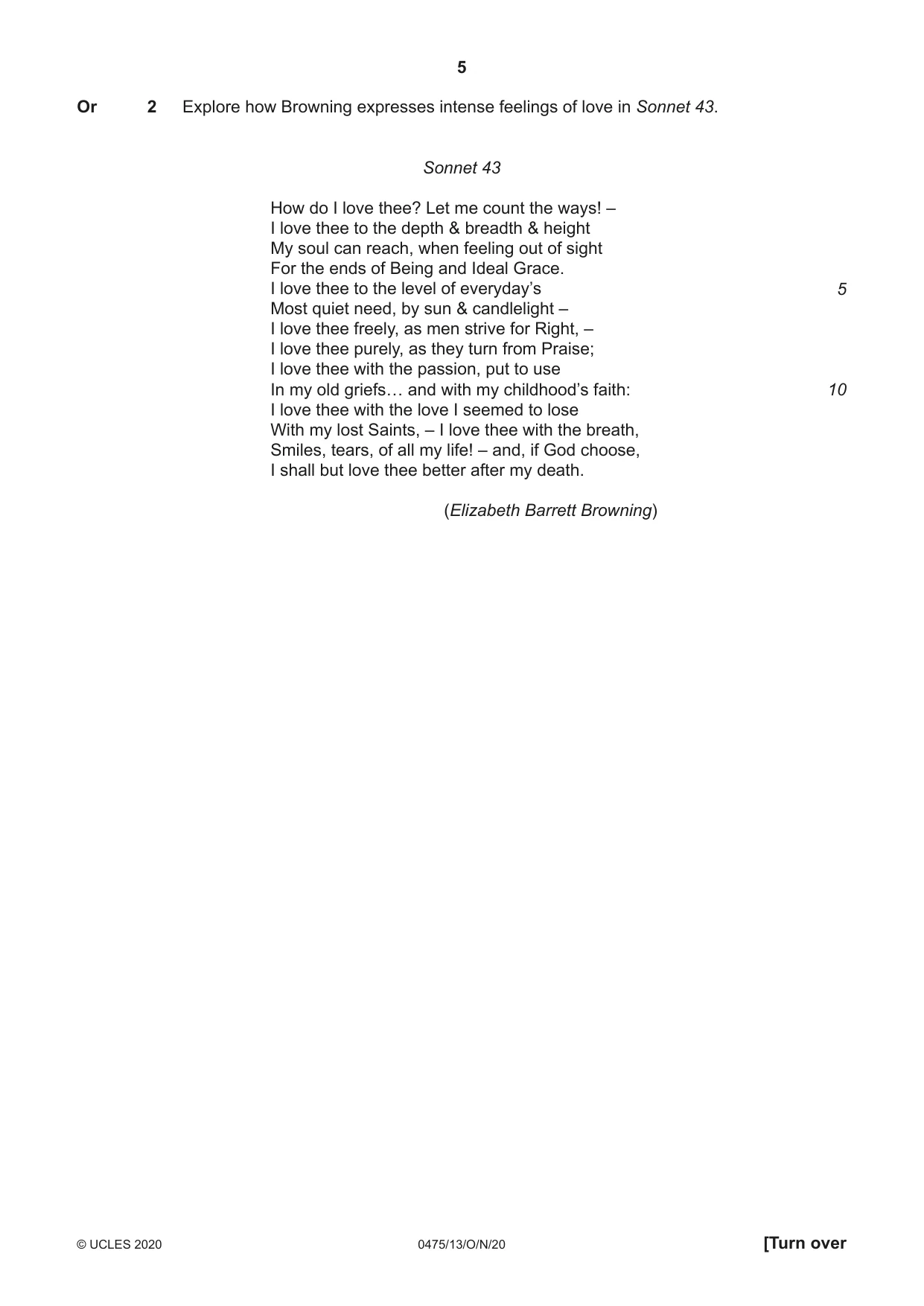 Cambridge IGCSE English - Literature in English 0475 2020 Oct/Nov Paper 1 · Variant 3 question paper, page 5 of 28