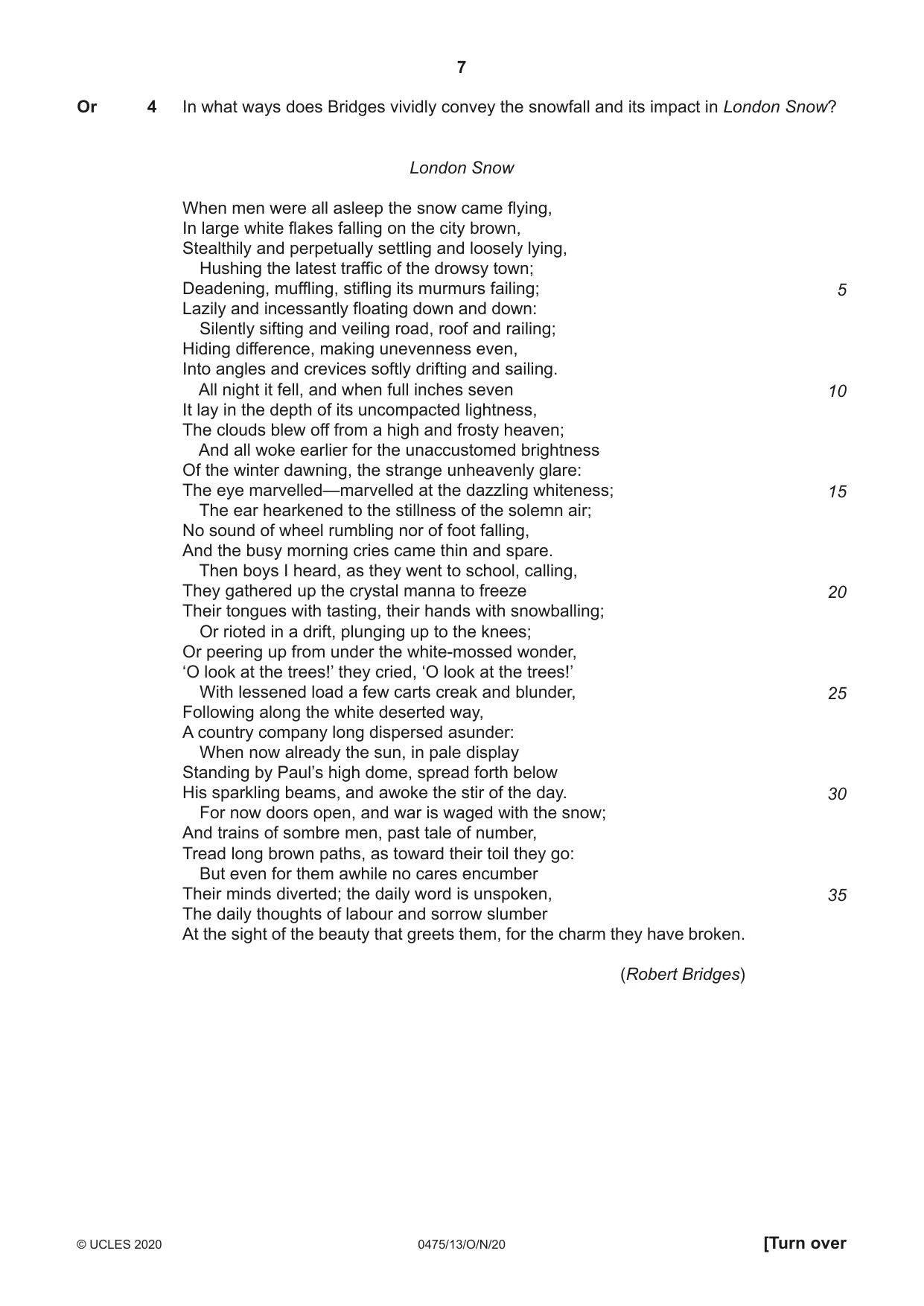 Cambridge IGCSE English - Literature in English 0475 2020 Oct/Nov Paper 1 · Variant 3 question paper, page 7 of 28