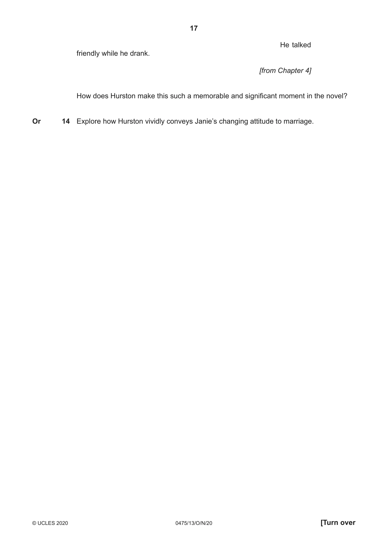 Cambridge IGCSE English - Literature in English 0475 2020 Oct/Nov Paper 1 · Variant 3 question paper, page 17 of 28