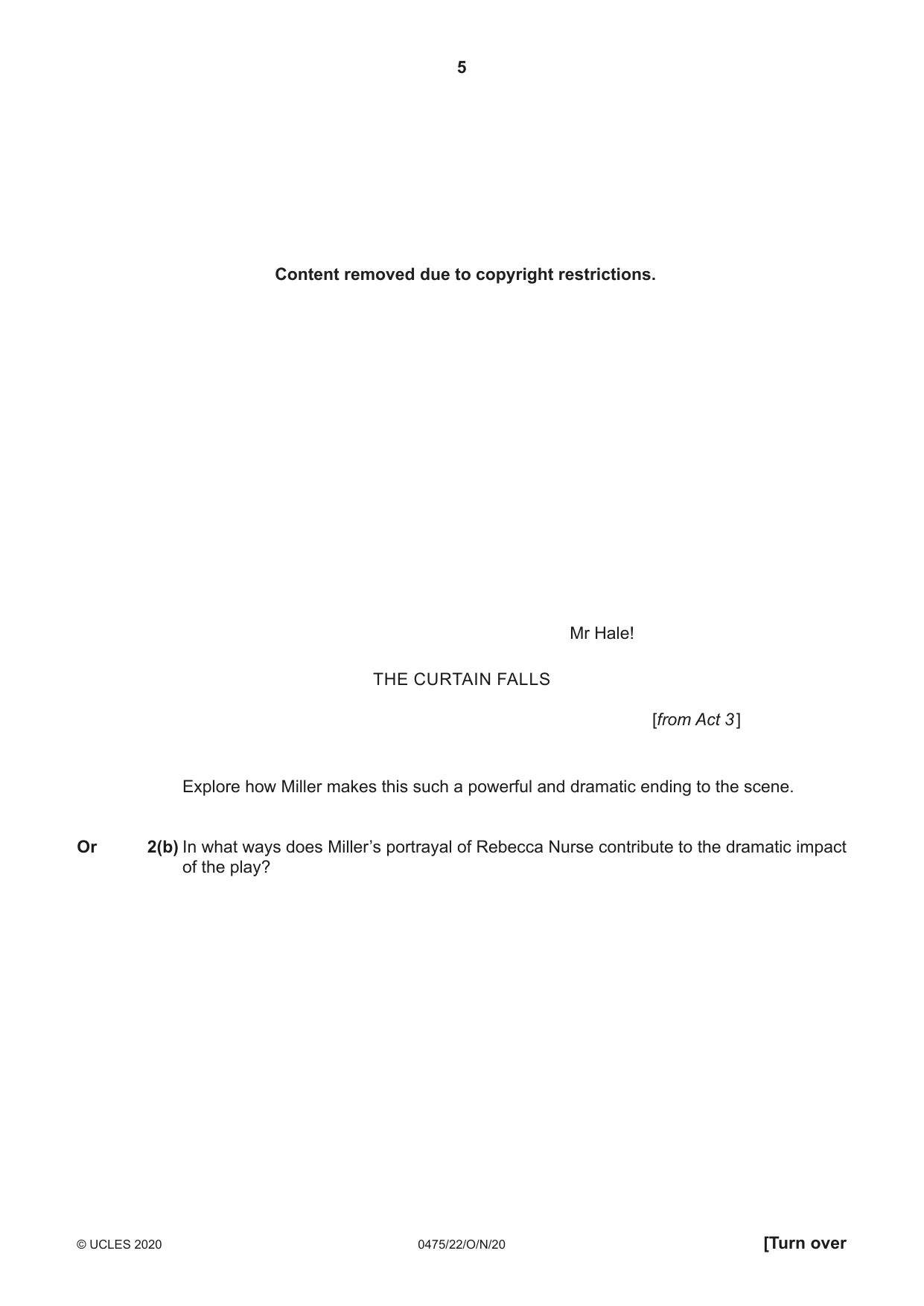 Cambridge IGCSE English - Literature in English 0475 2020 Oct/Nov Paper 2 · Variant 2 question paper, page 5 of 12