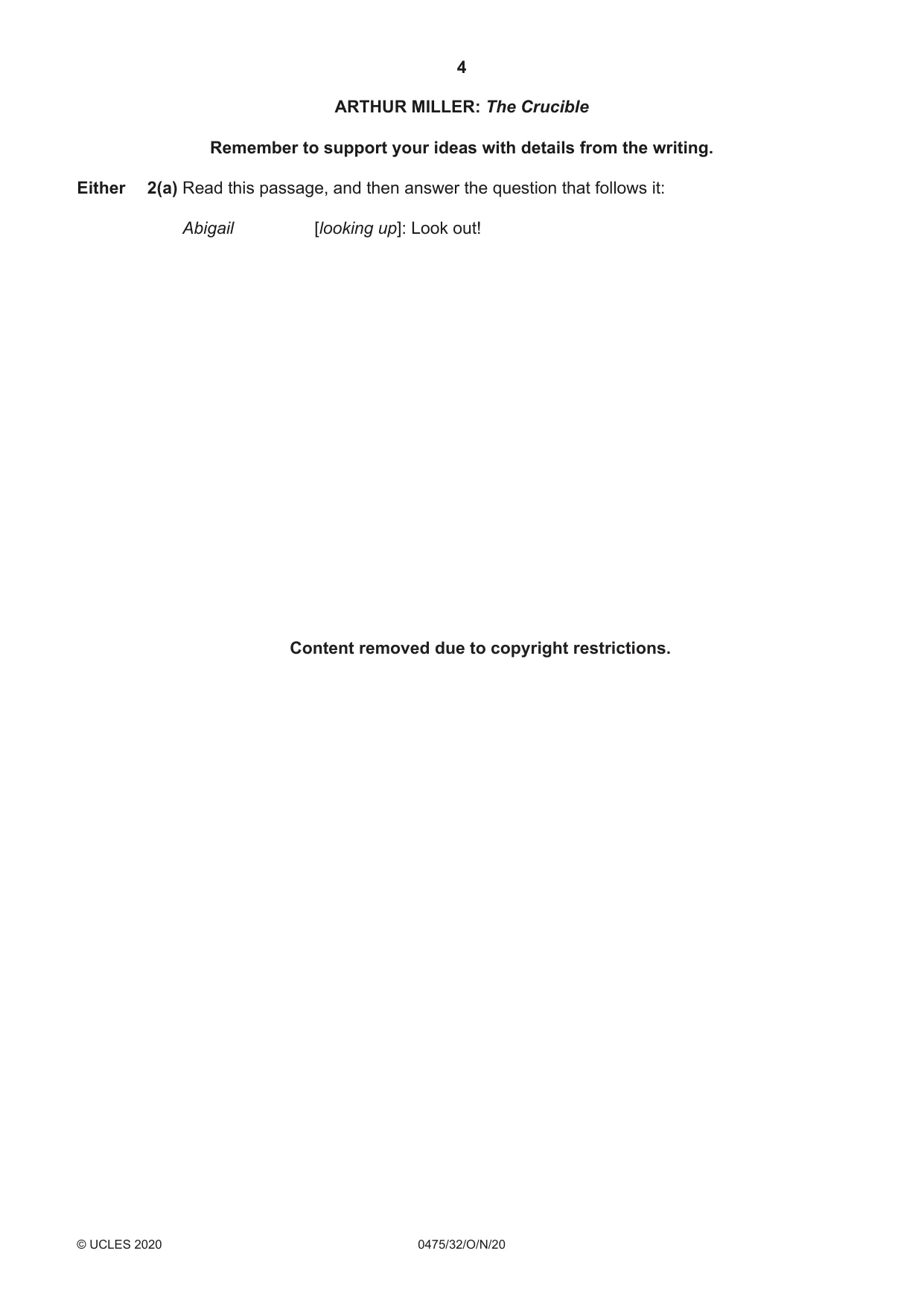 Cambridge IGCSE English - Literature in English 0475 2020 Oct/Nov Paper 3 · Variant 2 question paper, page 4 of 12