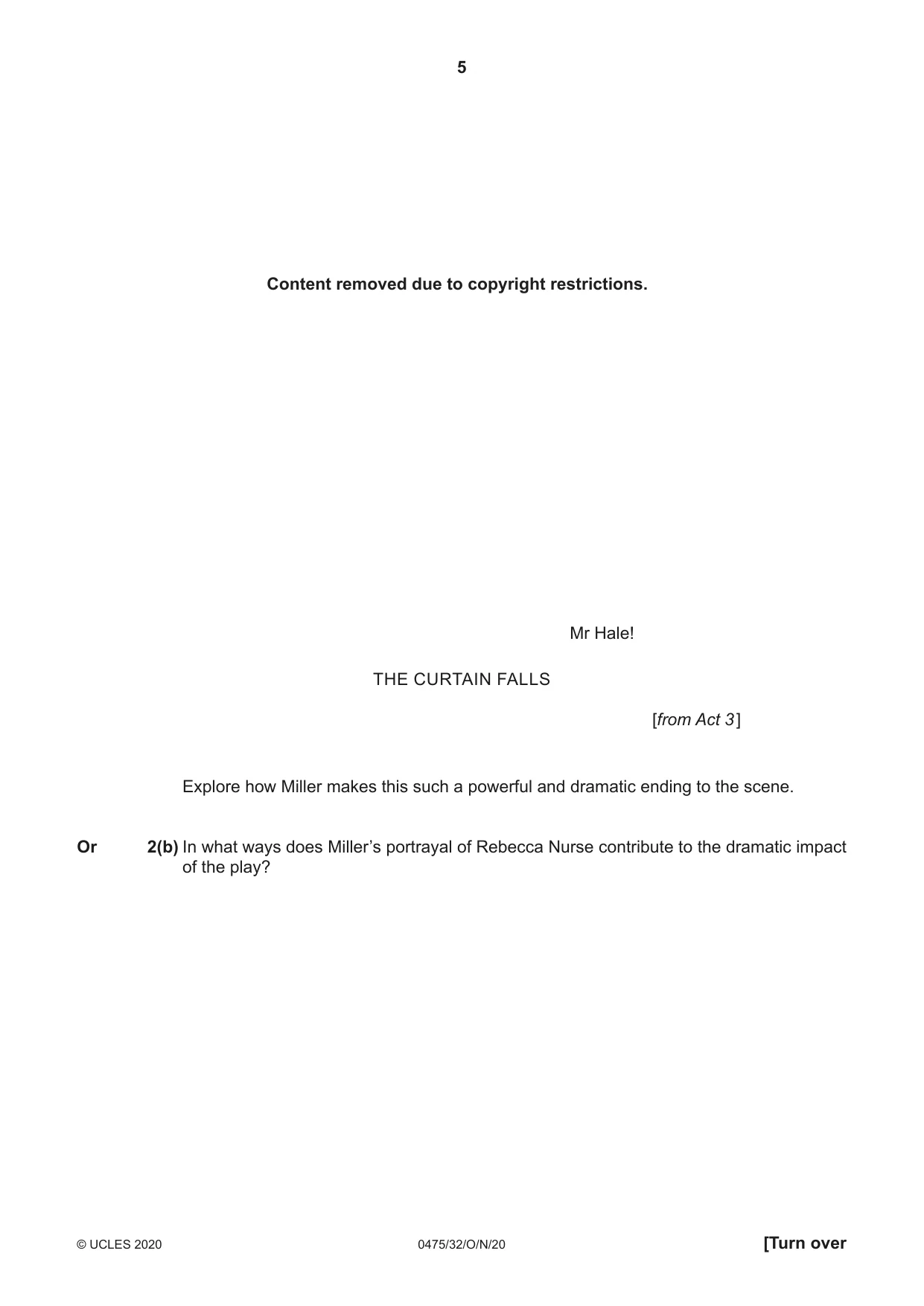 Cambridge IGCSE English - Literature in English 0475 2020 Oct/Nov Paper 3 · Variant 2 question paper, page 5 of 12