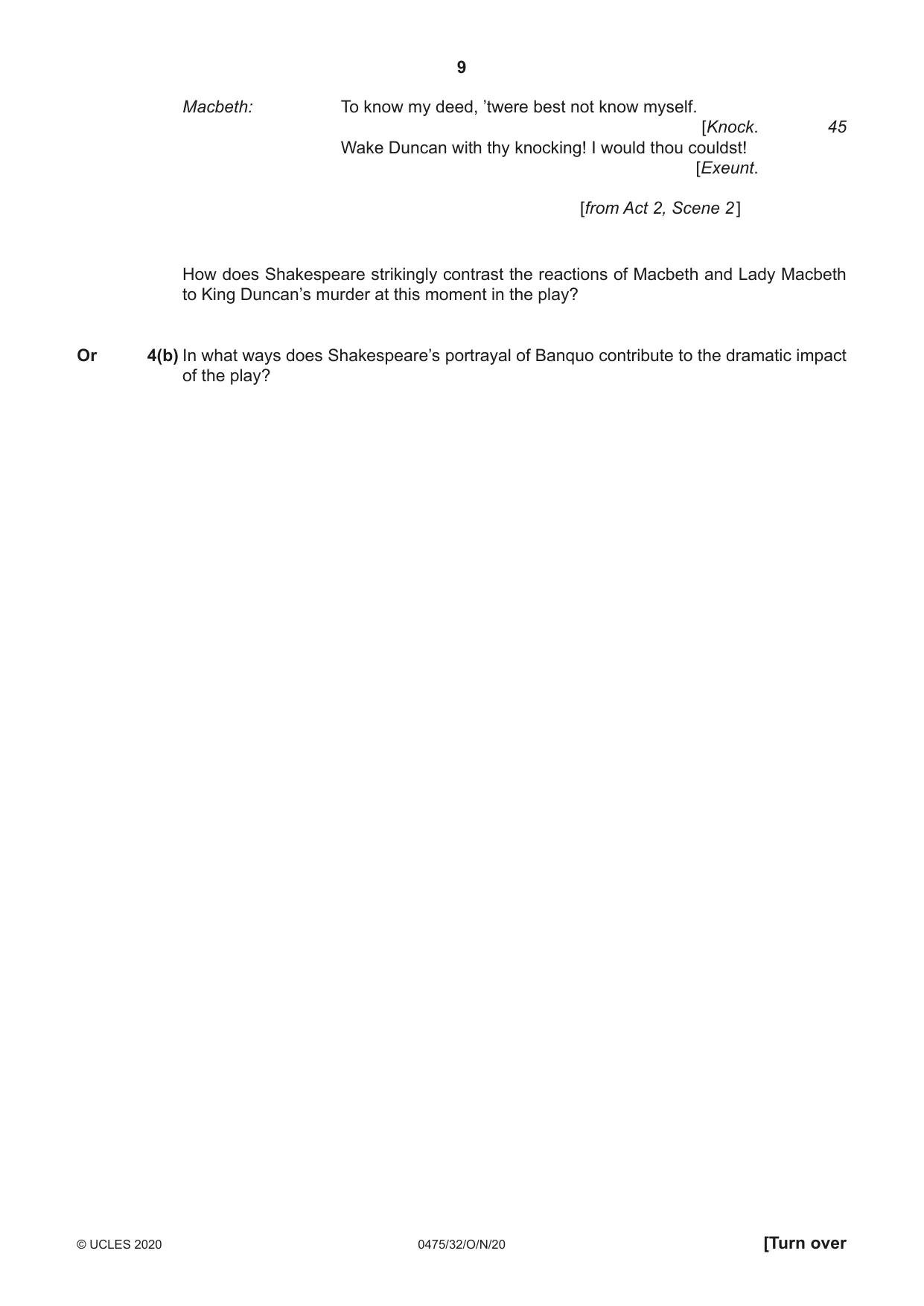 Cambridge IGCSE English - Literature in English 0475 2020 Oct/Nov Paper 3 · Variant 2 question paper, page 9 of 12