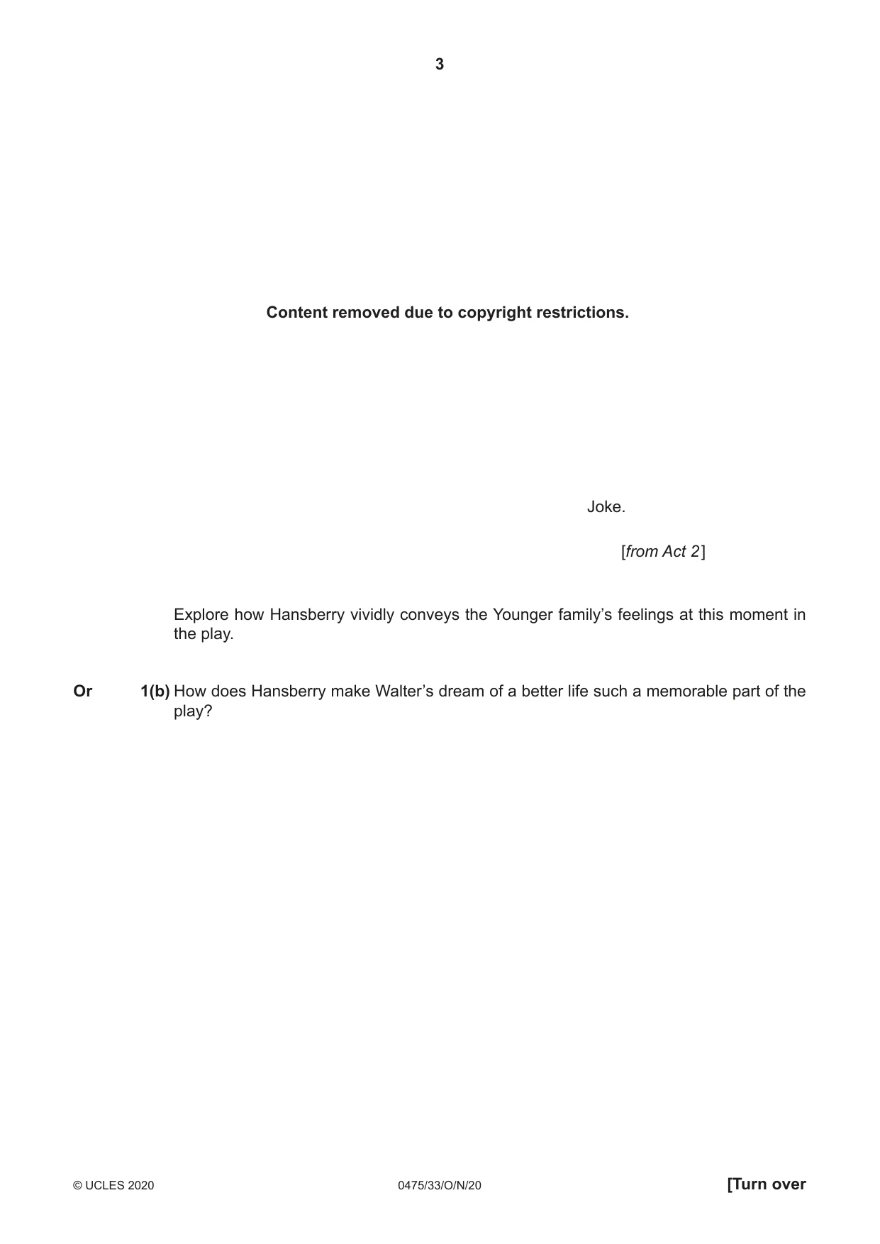Cambridge IGCSE English - Literature in English 0475 2020 Oct/Nov Paper 3 · Variant 3 question paper, page 3 of 12