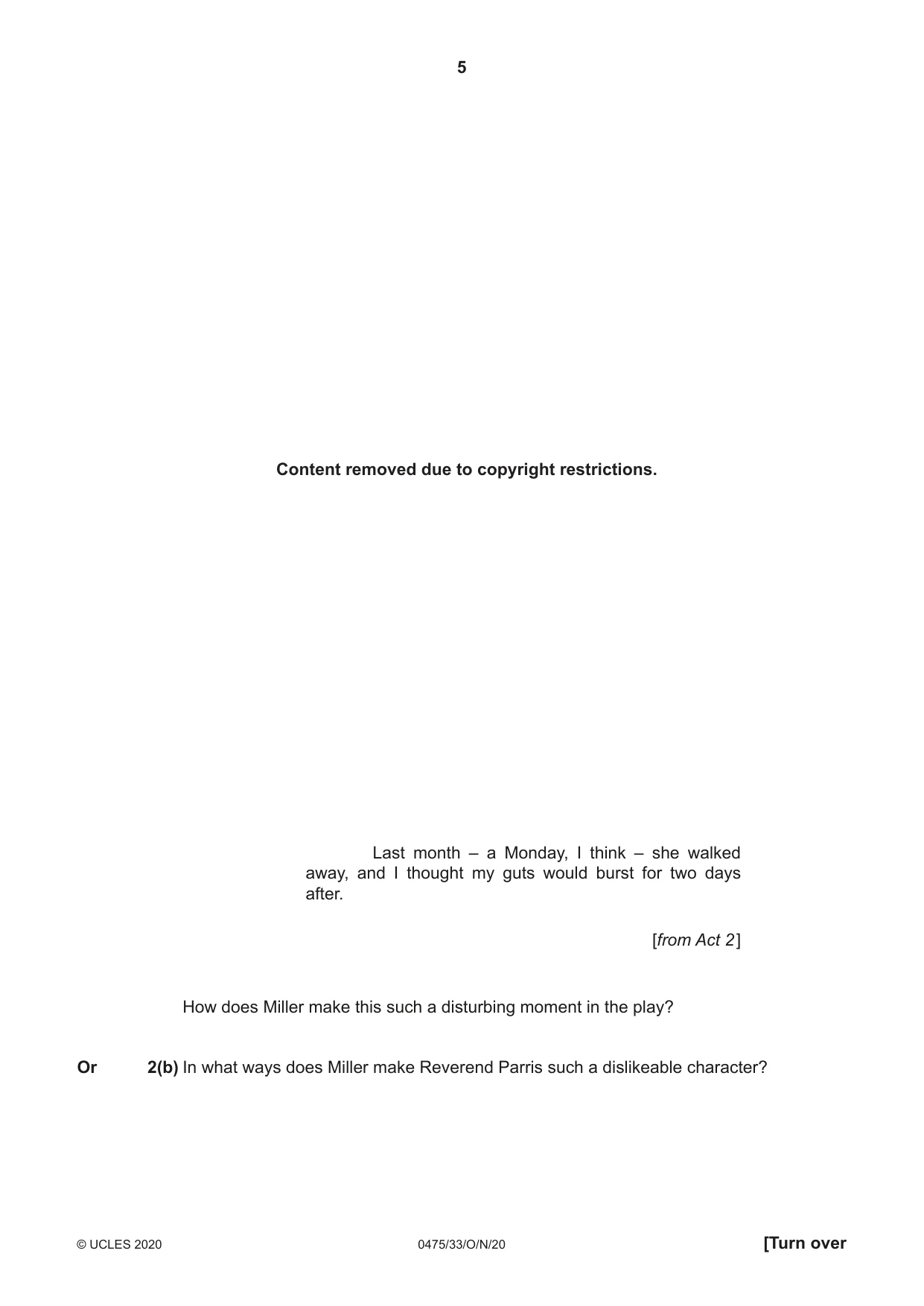 Cambridge IGCSE English - Literature in English 0475 2020 Oct/Nov Paper 3 · Variant 3 question paper, page 5 of 12