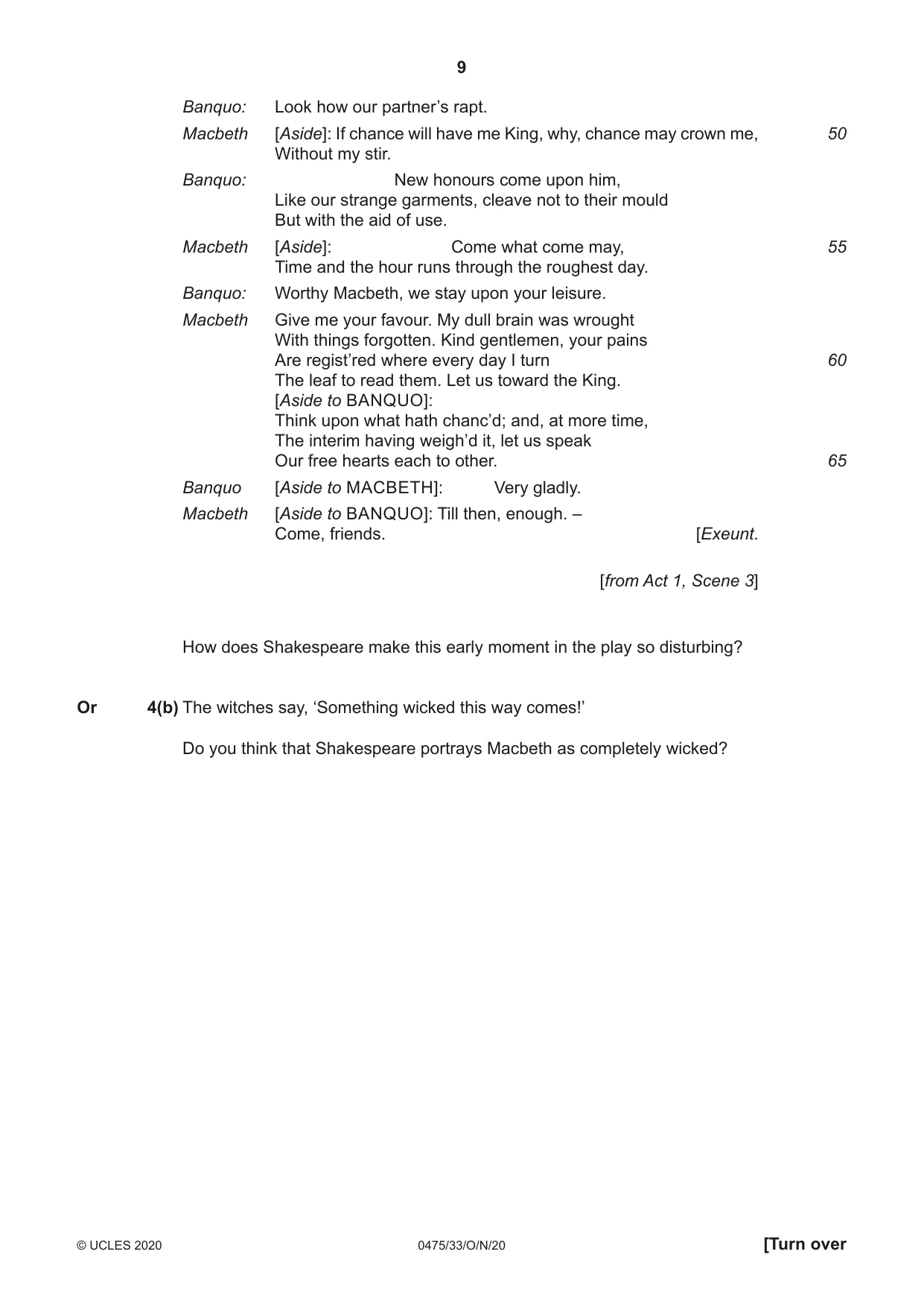Cambridge IGCSE English - Literature in English 0475 2020 Oct/Nov Paper 3 · Variant 3 question paper, page 9 of 12