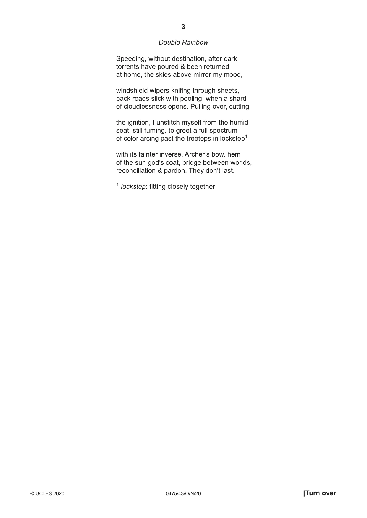 Cambridge IGCSE English - Literature in English 0475 2020 Oct/Nov Paper 4 · Variant 3 question paper, page 3 of 8