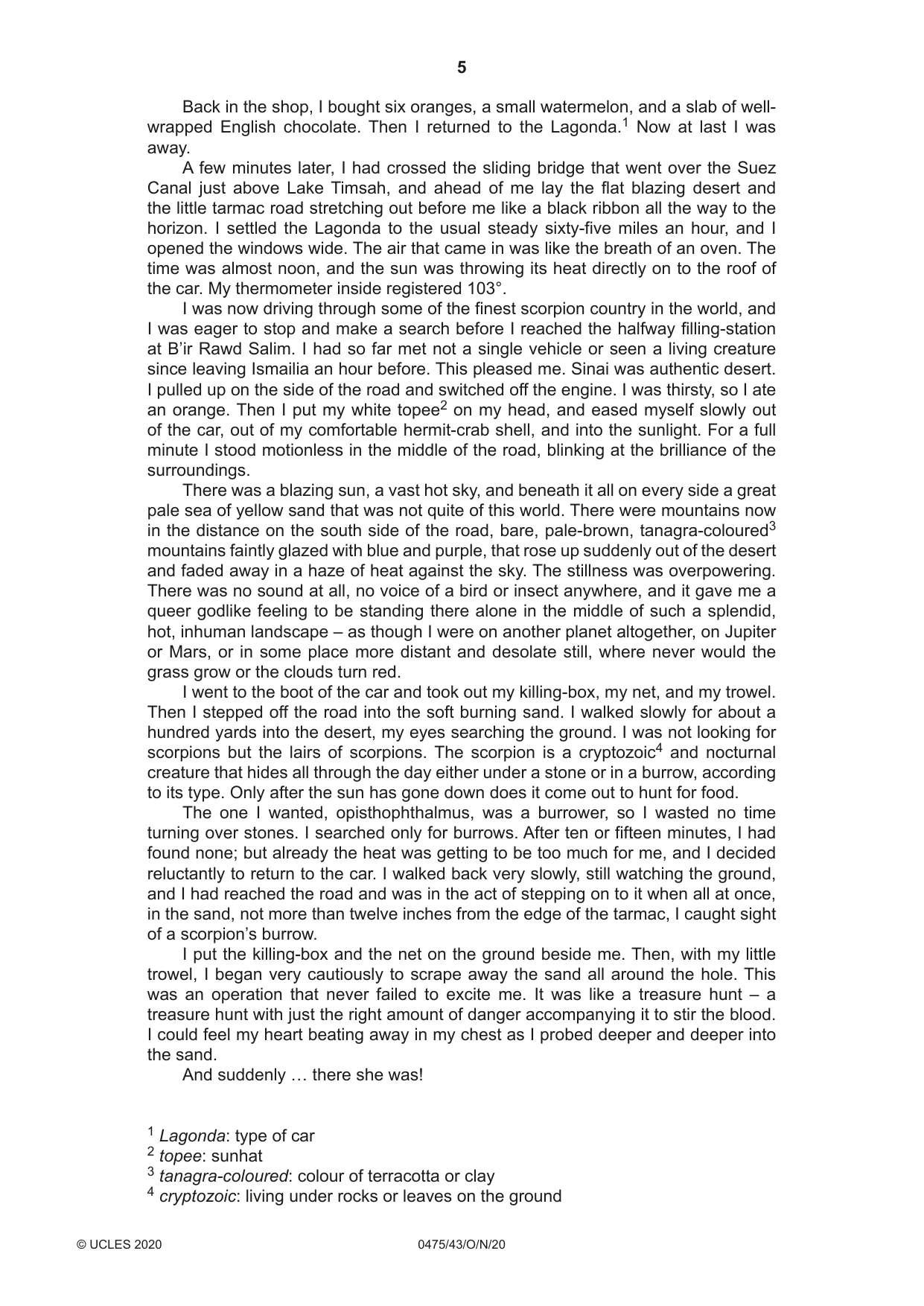 Cambridge IGCSE English - Literature in English 0475 2020 Oct/Nov Paper 4 · Variant 3 question paper, page 5 of 8