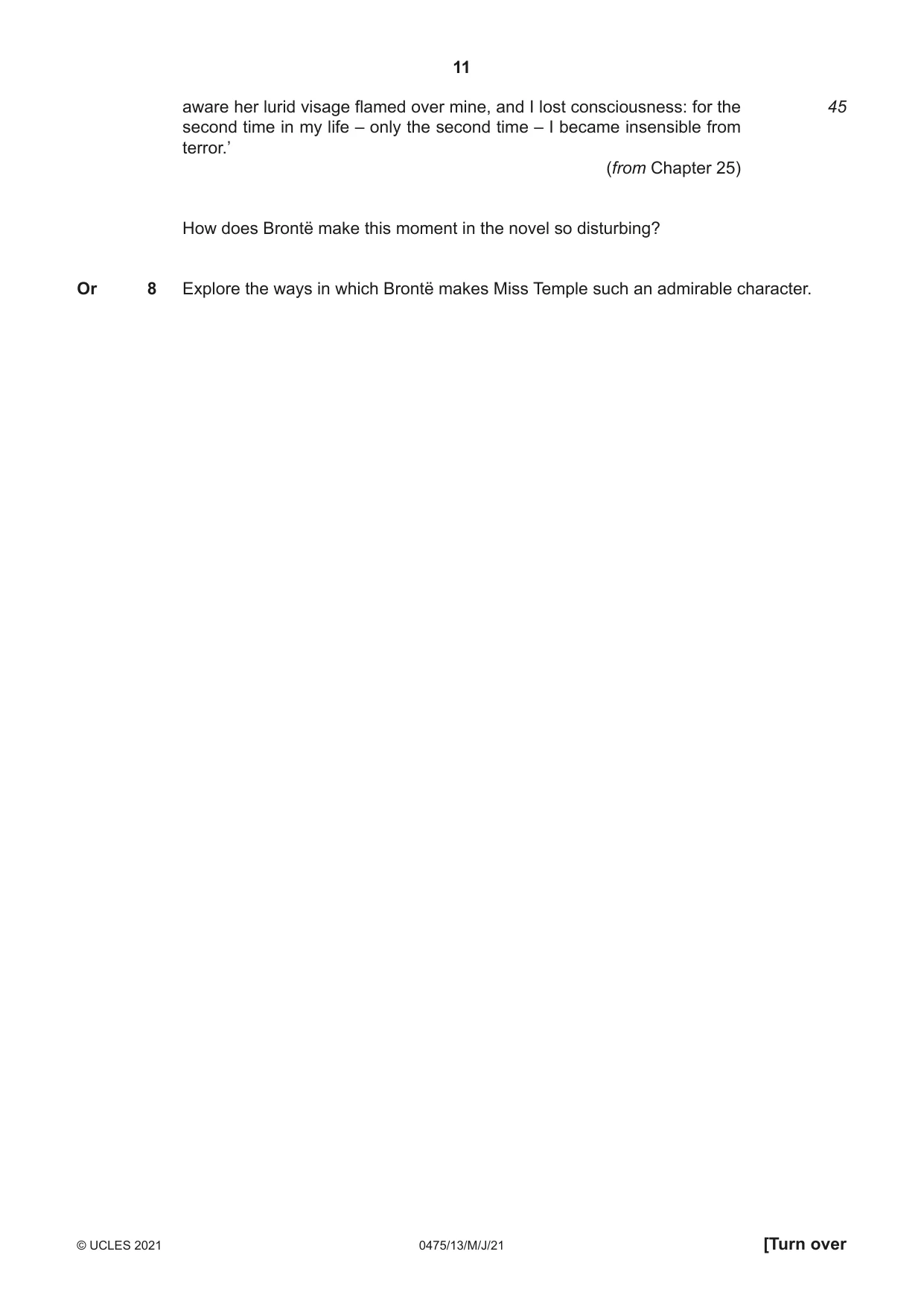 Cambridge IGCSE English - Literature in English 0475 2021 May/June Paper 1 · Variant 3 question paper, page 11 of 28