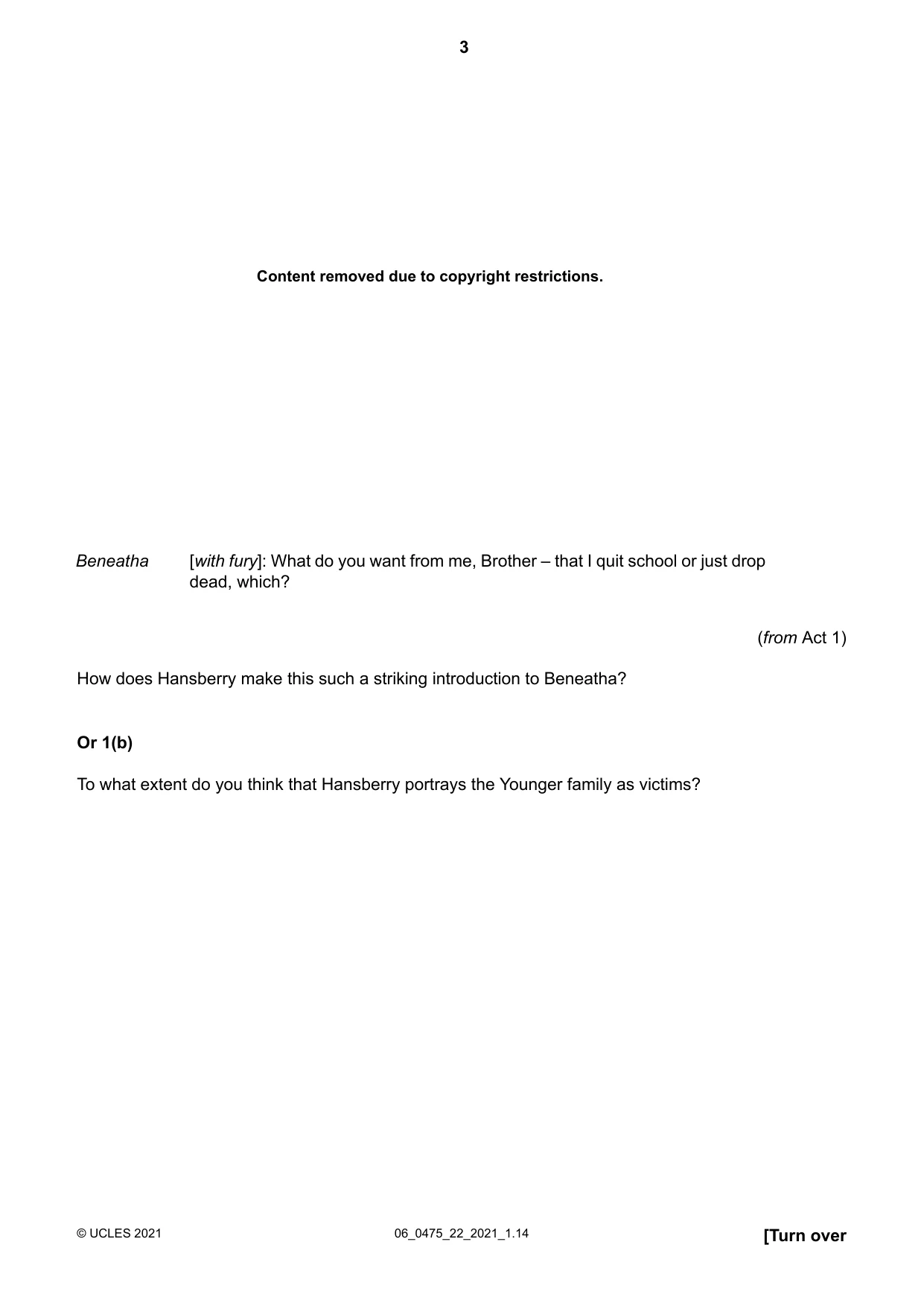 Cambridge IGCSE English - Literature in English 0475 2021 May/June Paper 2 · Variant 2 question paper, page 3 of 12