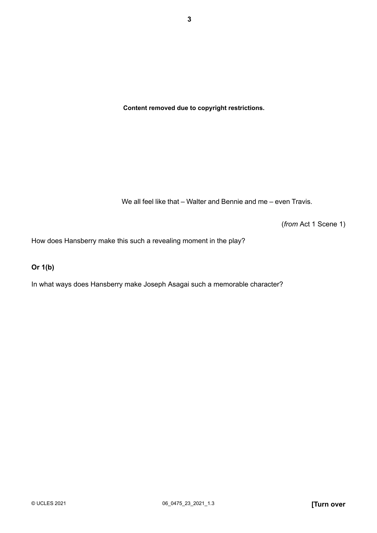 Cambridge IGCSE English - Literature in English 0475 2021 May/June Paper 2 · Variant 3 question paper, page 3 of 12