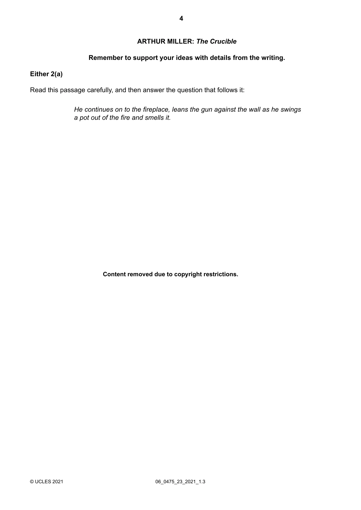 Cambridge IGCSE English - Literature in English 0475 2021 May/June Paper 2 · Variant 3 question paper, page 4 of 12