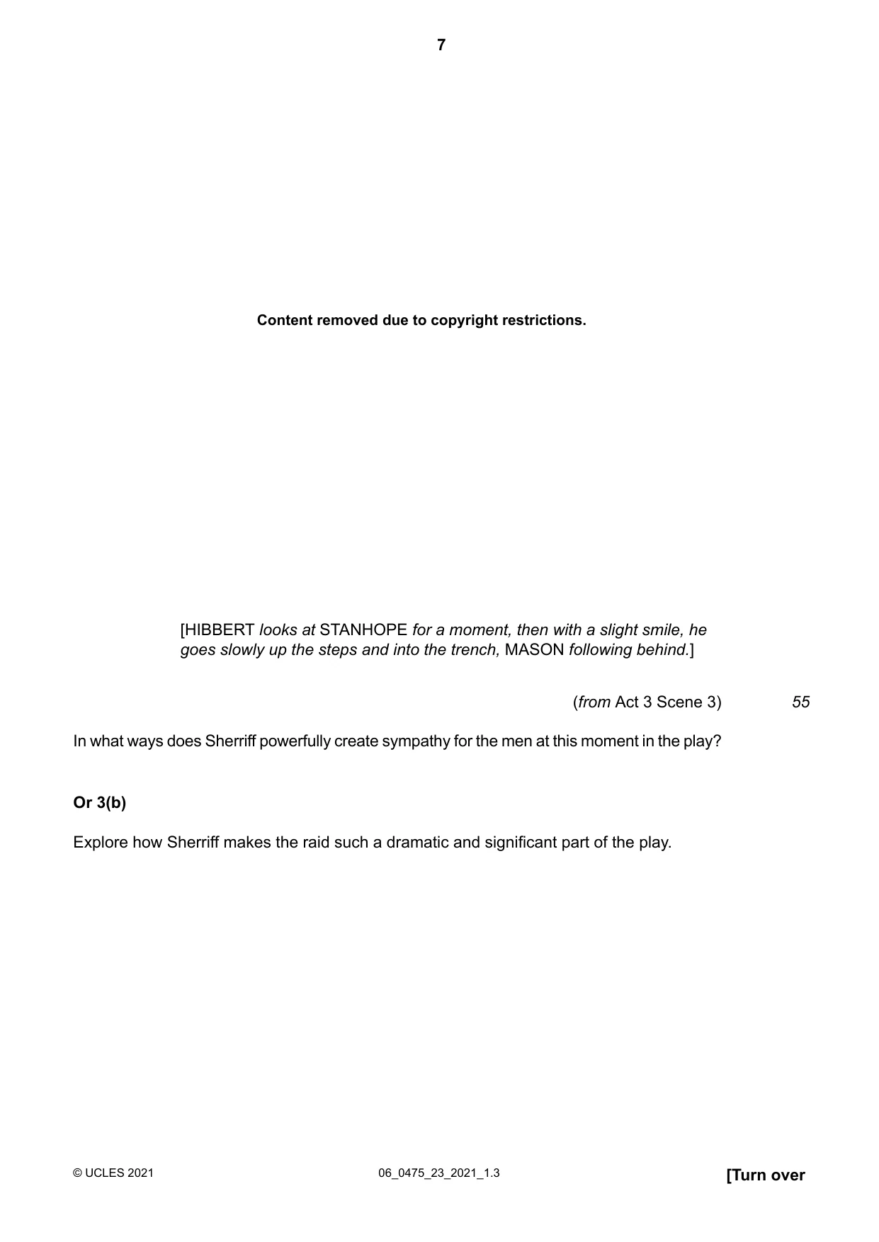 Cambridge IGCSE English - Literature in English 0475 2021 May/June Paper 2 · Variant 3 question paper, page 7 of 12
