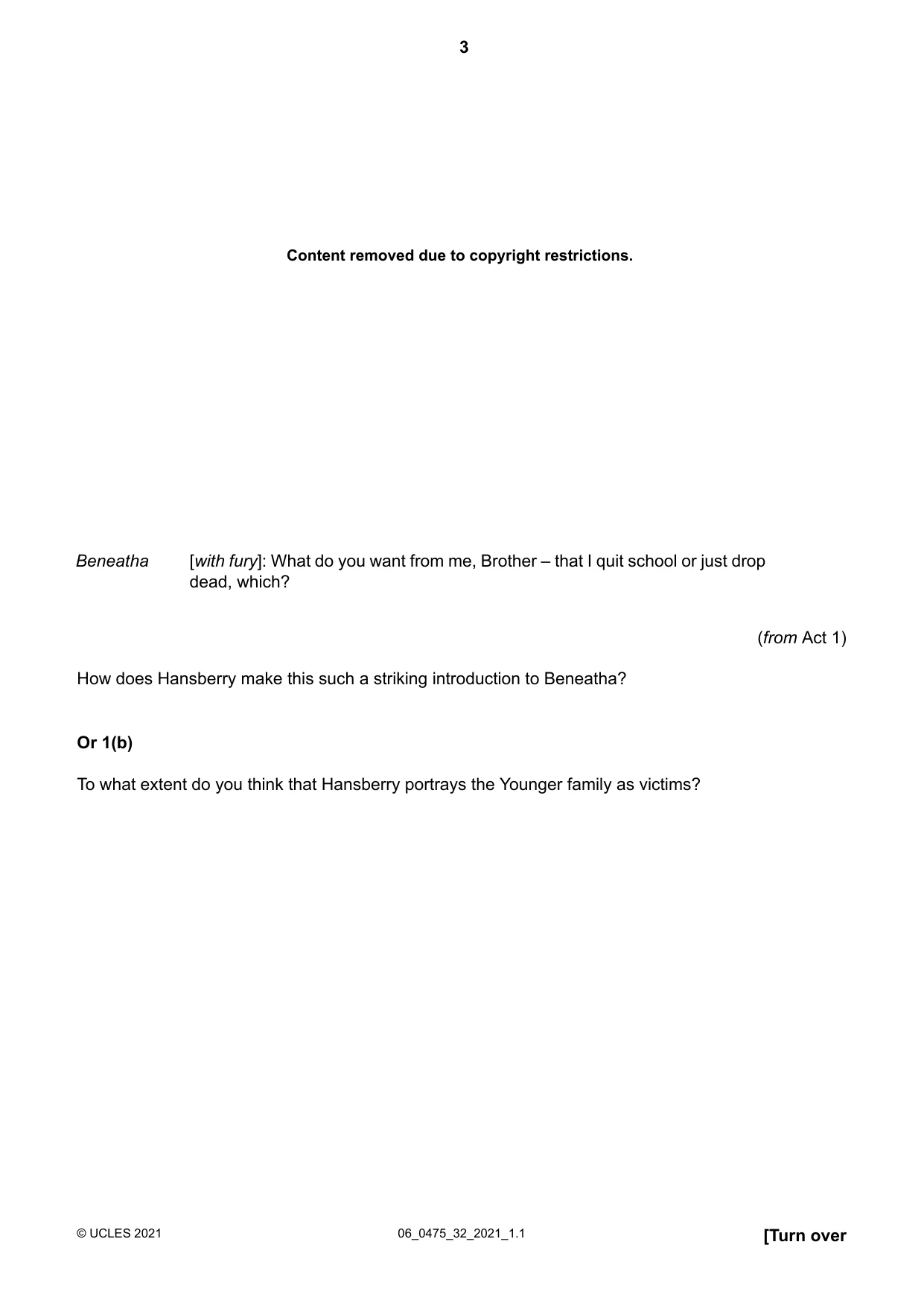 Cambridge IGCSE English - Literature in English 0475 2021 May/June Paper 3 · Variant 2 question paper, page 3 of 12