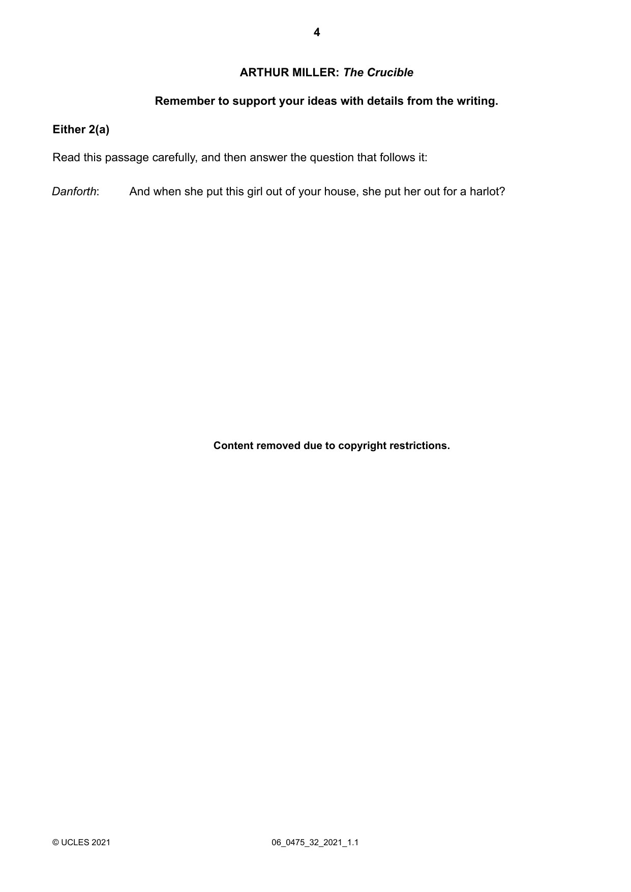 Cambridge IGCSE English - Literature in English 0475 2021 May/June Paper 3 · Variant 2 question paper, page 4 of 12