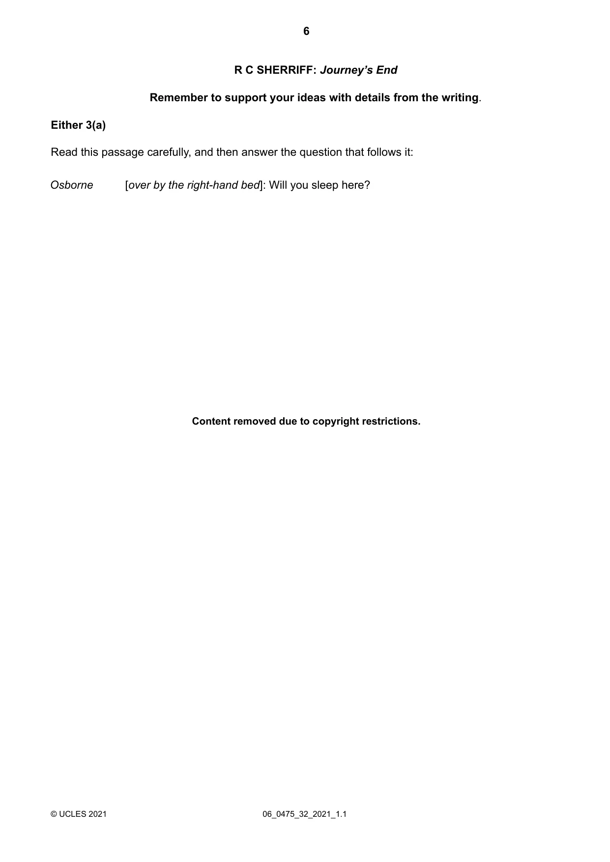 Cambridge IGCSE English - Literature in English 0475 2021 May/June Paper 3 · Variant 2 question paper, page 6 of 12