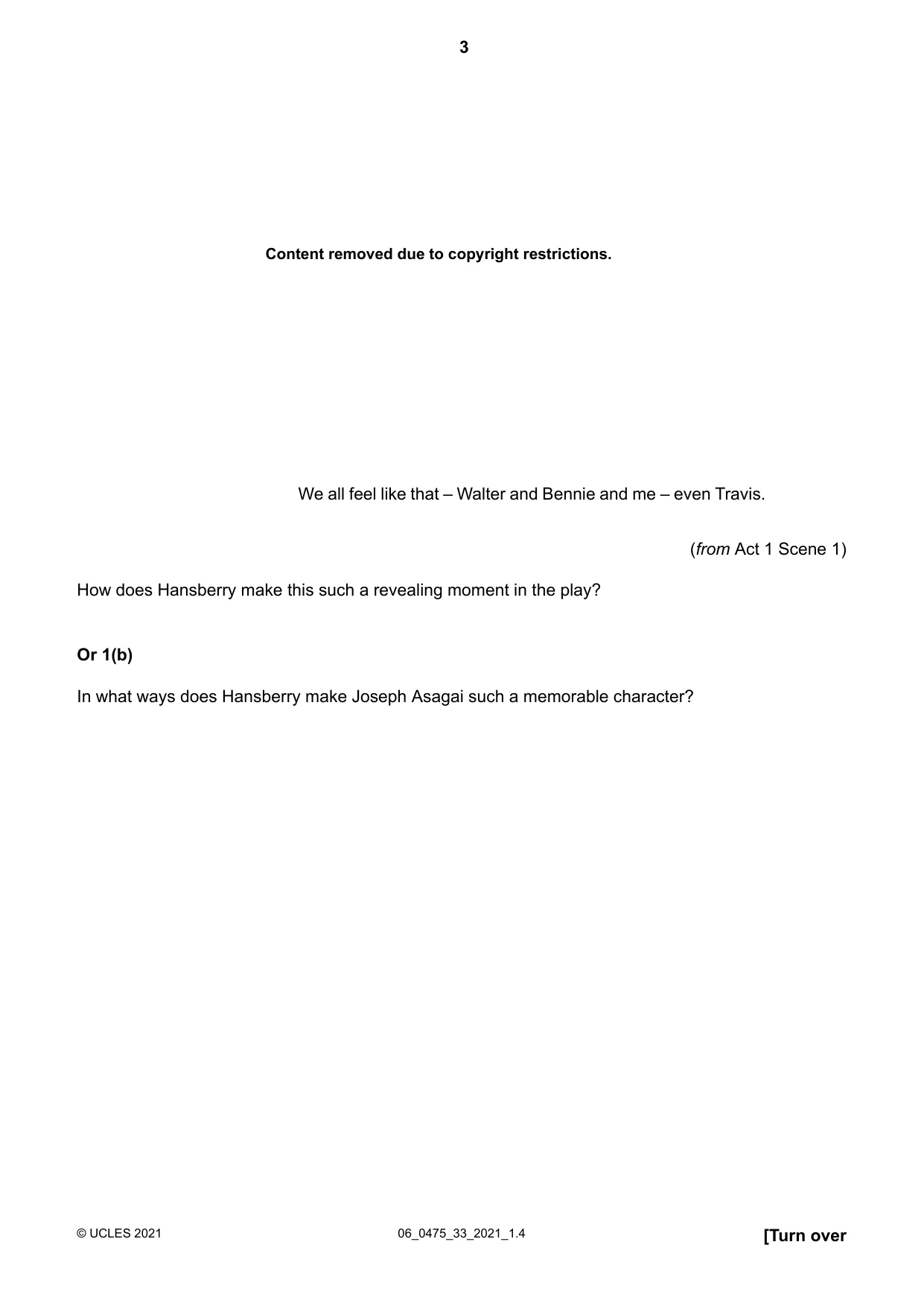 Cambridge IGCSE English - Literature in English 0475 2021 May/June Paper 3 · Variant 3 question paper, page 3 of 12