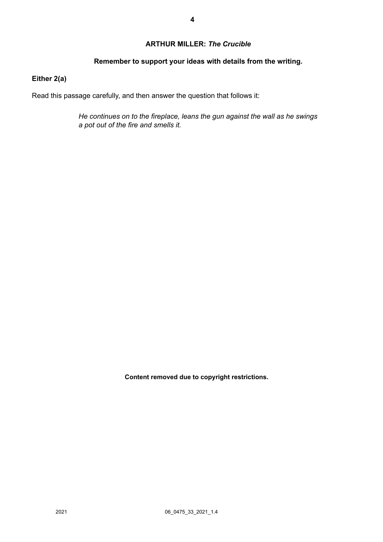 Cambridge IGCSE English - Literature in English 0475 2021 May/June Paper 3 · Variant 3 question paper, page 4 of 12
