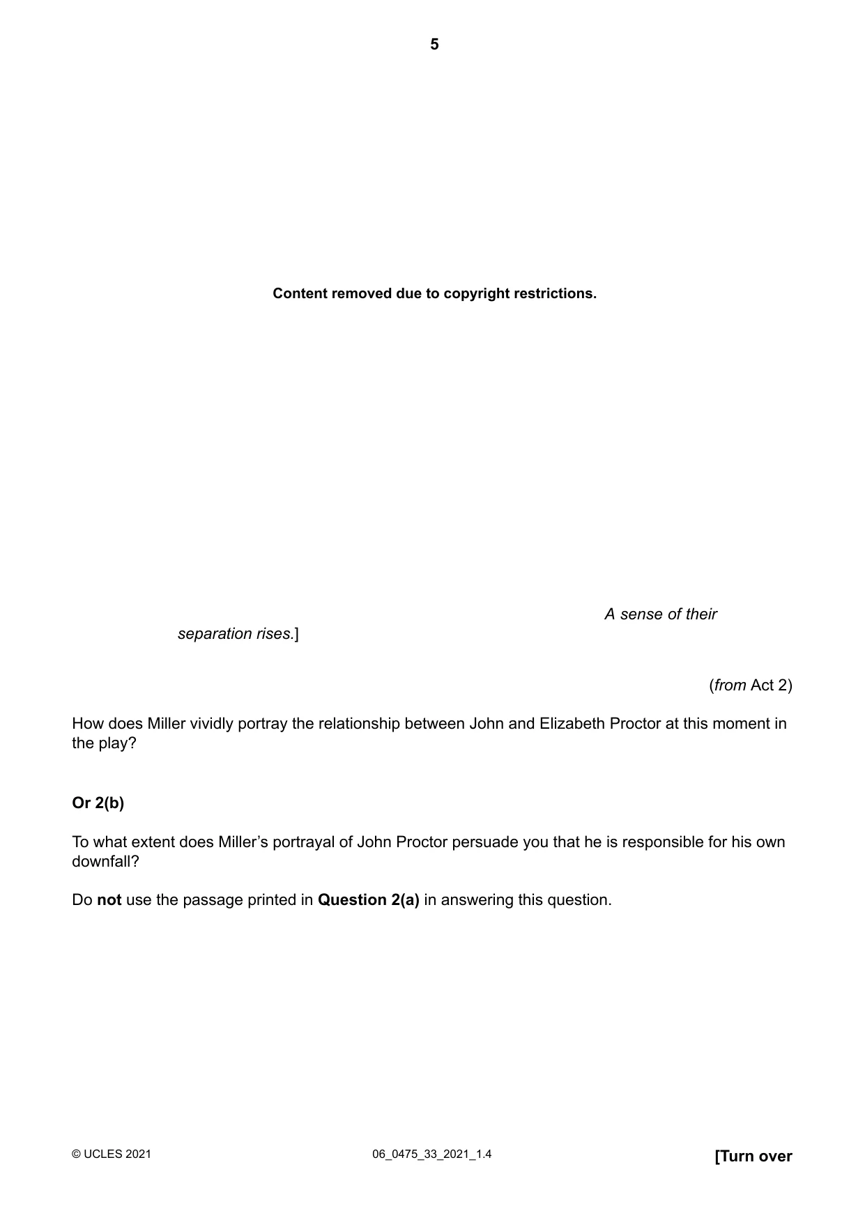 Cambridge IGCSE English - Literature in English 0475 2021 May/June Paper 3 · Variant 3 question paper, page 5 of 12