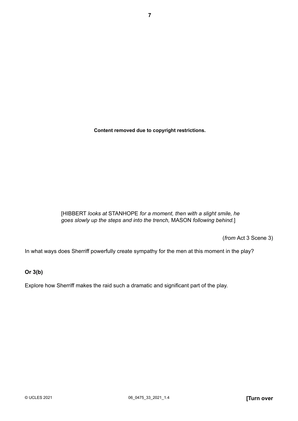 Cambridge IGCSE English - Literature in English 0475 2021 May/June Paper 3 · Variant 3 question paper, page 7 of 12