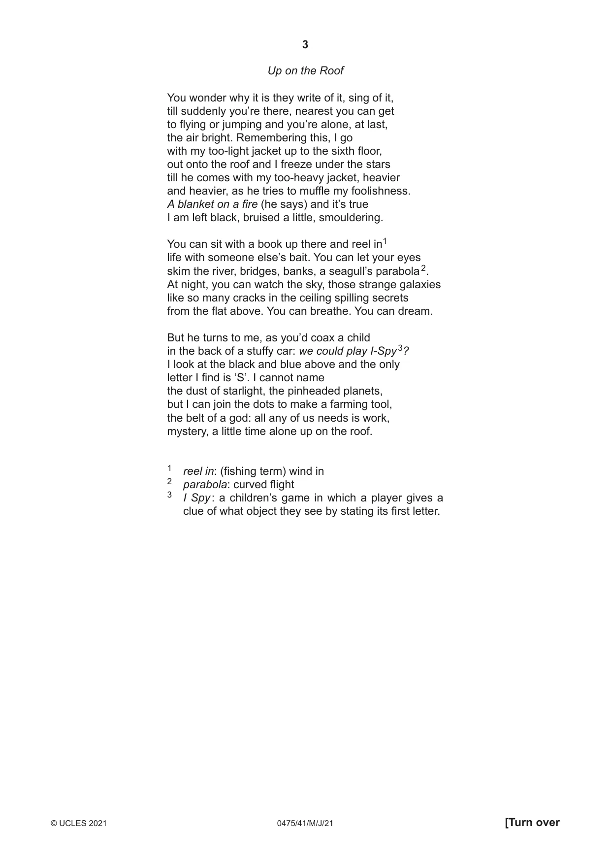 Cambridge IGCSE English - Literature in English 0475 2021 May/June Paper 4 · Variant 1 question paper, page 3 of 8