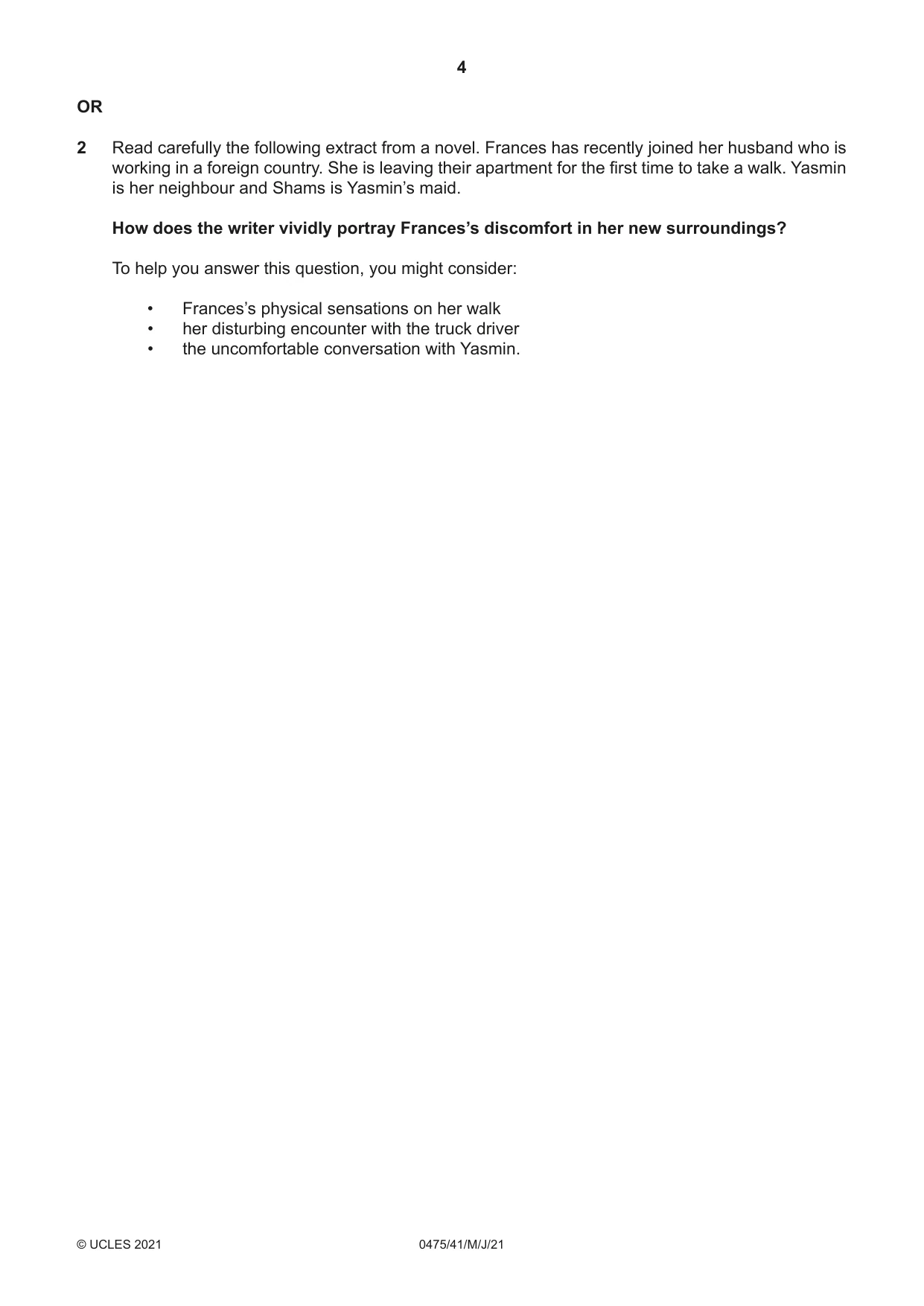 Cambridge IGCSE English - Literature in English 0475 2021 May/June Paper 4 · Variant 1 question paper, page 4 of 8