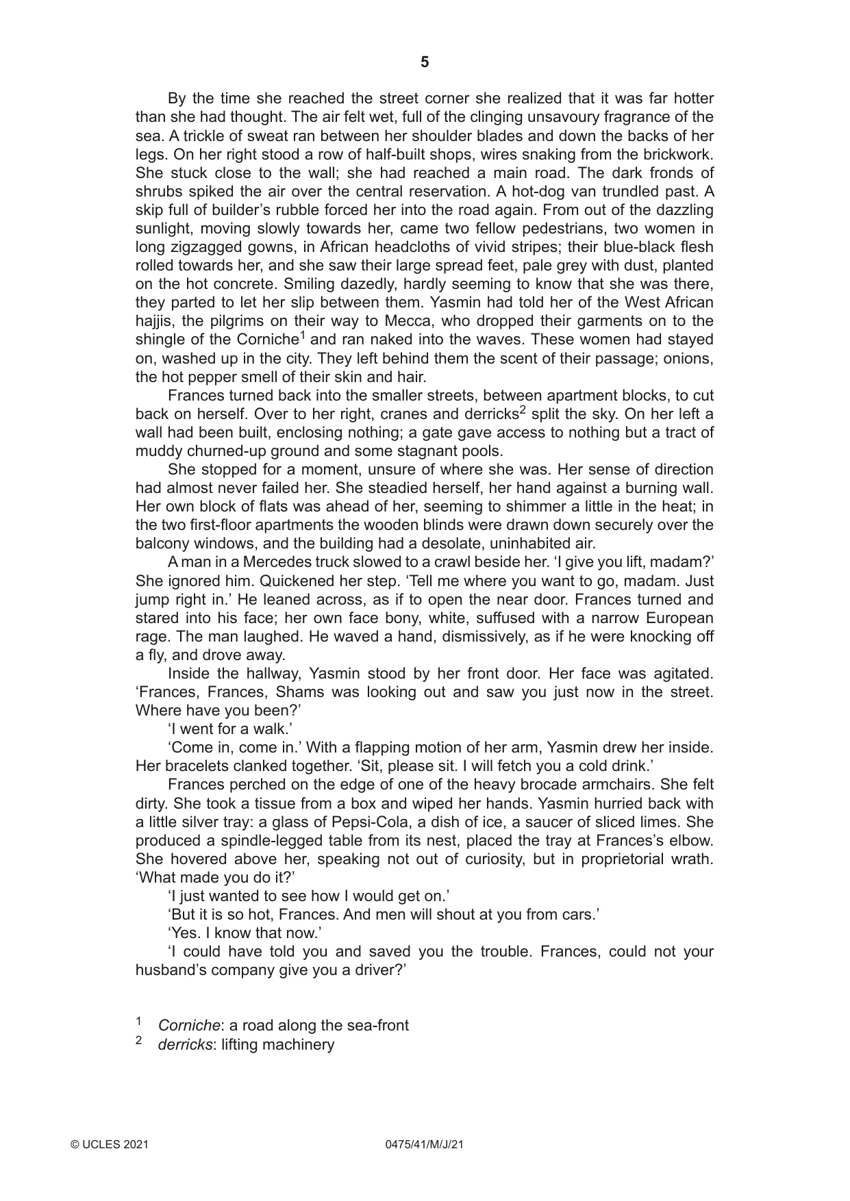 Cambridge IGCSE English - Literature in English 0475 2021 May/June Paper 4 · Variant 1 question paper, page 5 of 8