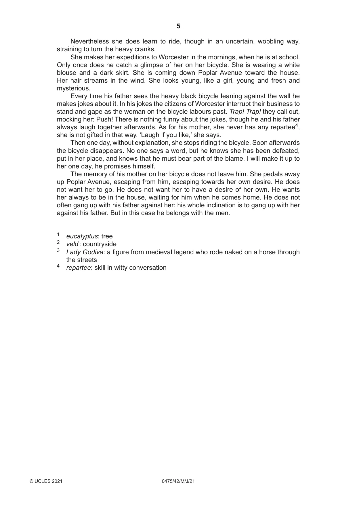Cambridge IGCSE English - Literature in English 0475 2021 May/June Paper 4 · Variant 2 question paper, page 5 of 8