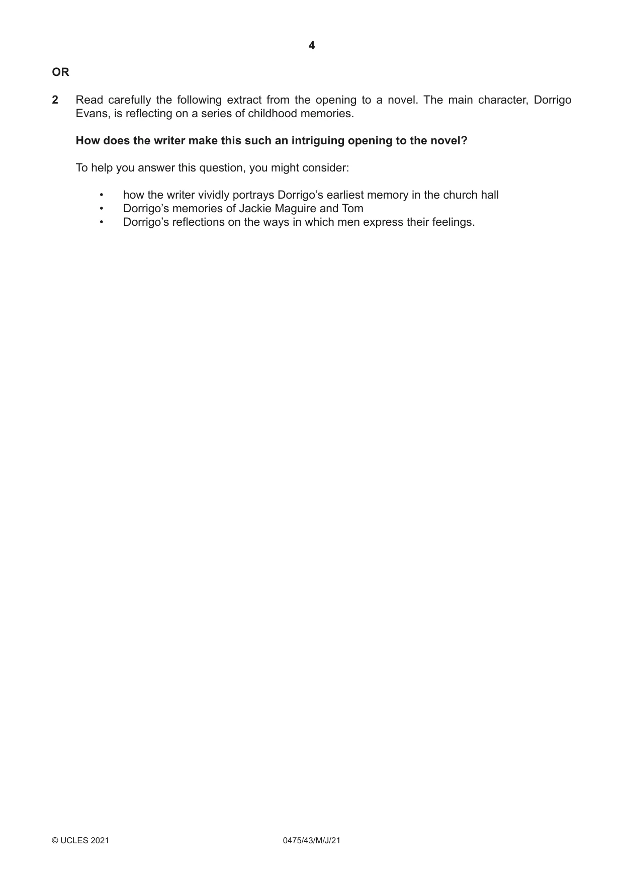 Cambridge IGCSE English - Literature in English 0475 2021 May/June Paper 4 · Variant 3 question paper, page 4 of 8
