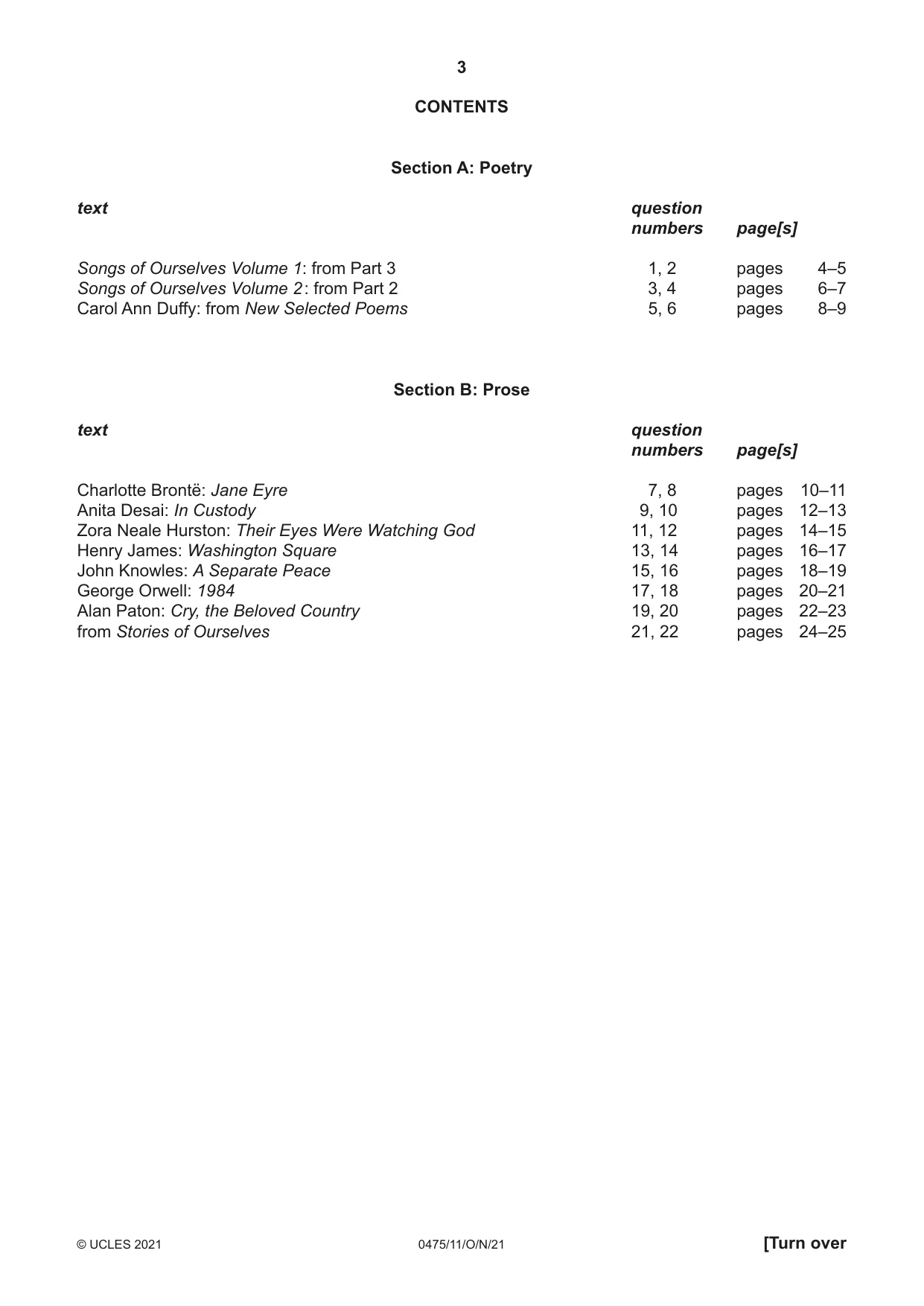 Cambridge IGCSE English - Literature in English 0475 2021 Oct/Nov Paper 1 · Variant 1 question paper, page 3 of 28