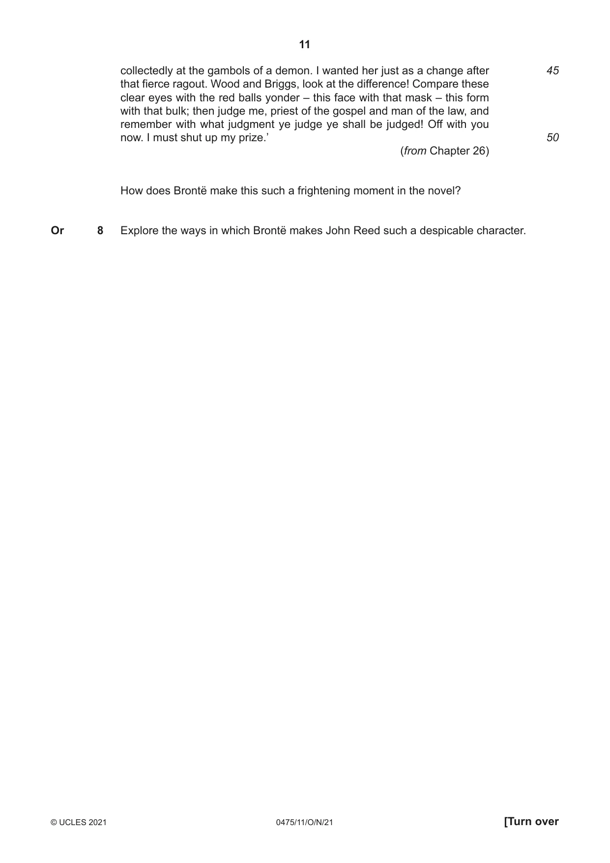 Cambridge IGCSE English - Literature in English 0475 2021 Oct/Nov Paper 1 · Variant 1 question paper, page 11 of 28