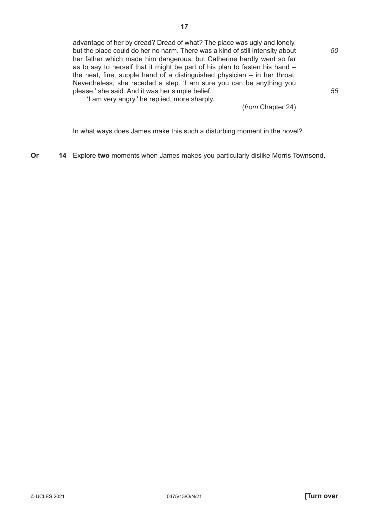 Cambridge IGCSE English - Literature in English 0475 2021 Oct/Nov Paper 1 · Variant 3 question paper, page 17 of 28