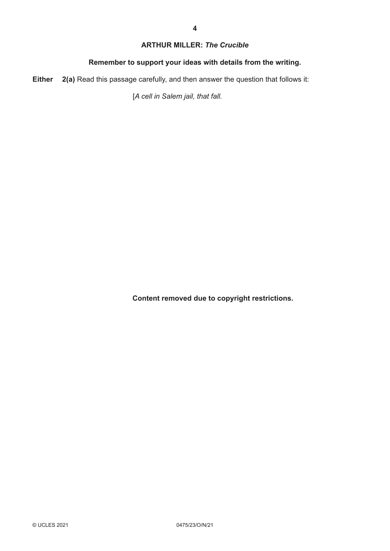 Cambridge IGCSE English - Literature in English 0475 2021 Oct/Nov Paper 2 · Variant 3 question paper, page 4 of 12