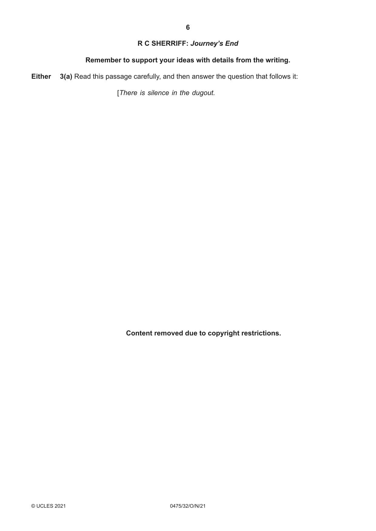 Cambridge IGCSE English - Literature in English 0475 2021 Oct/Nov Paper 3 · Variant 2 question paper, page 6 of 12