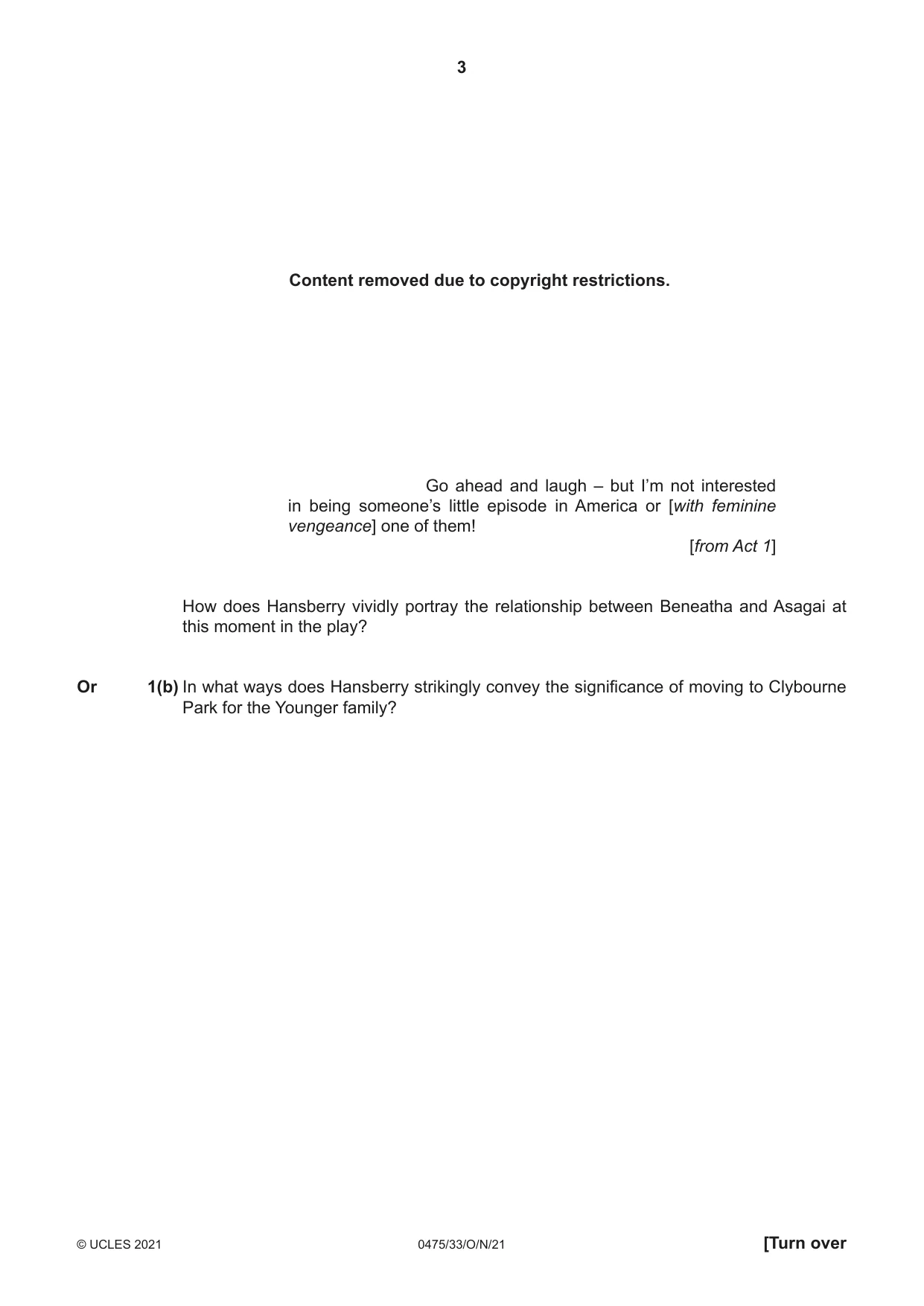 Cambridge IGCSE English - Literature in English 0475 2021 Oct/Nov Paper 3 · Variant 3 question paper, page 3 of 12