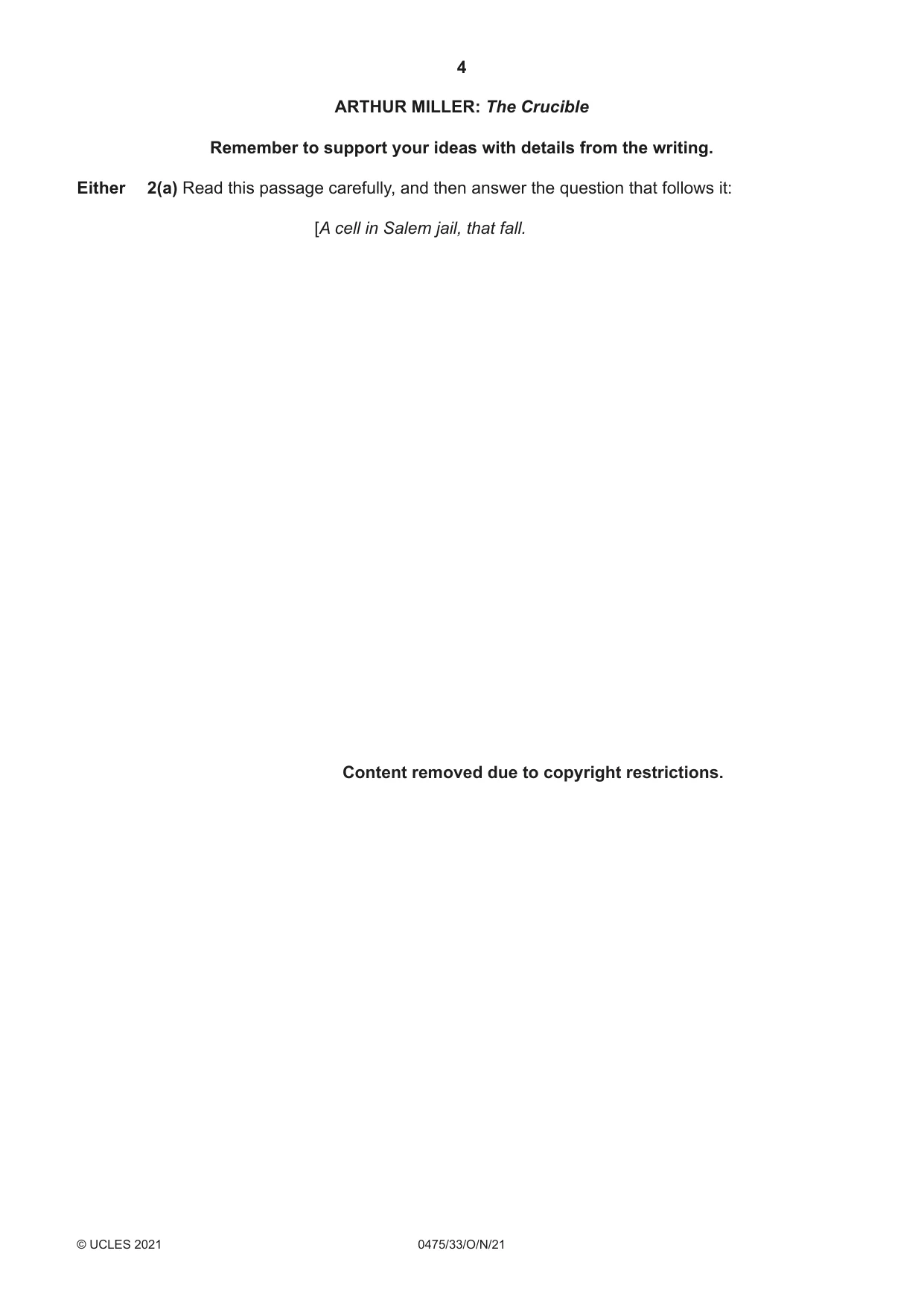 Cambridge IGCSE English - Literature in English 0475 2021 Oct/Nov Paper 3 · Variant 3 question paper, page 4 of 12