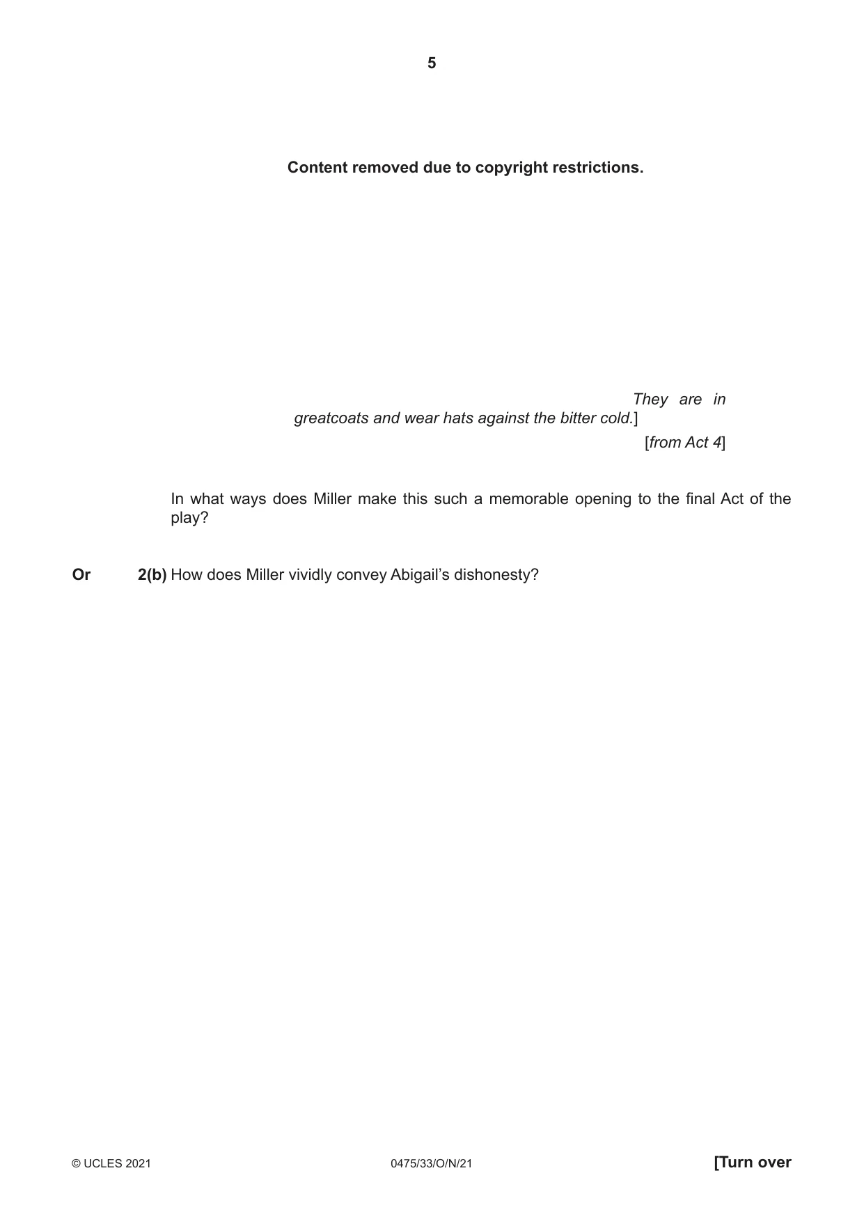 Cambridge IGCSE English - Literature in English 0475 2021 Oct/Nov Paper 3 · Variant 3 question paper, page 5 of 12