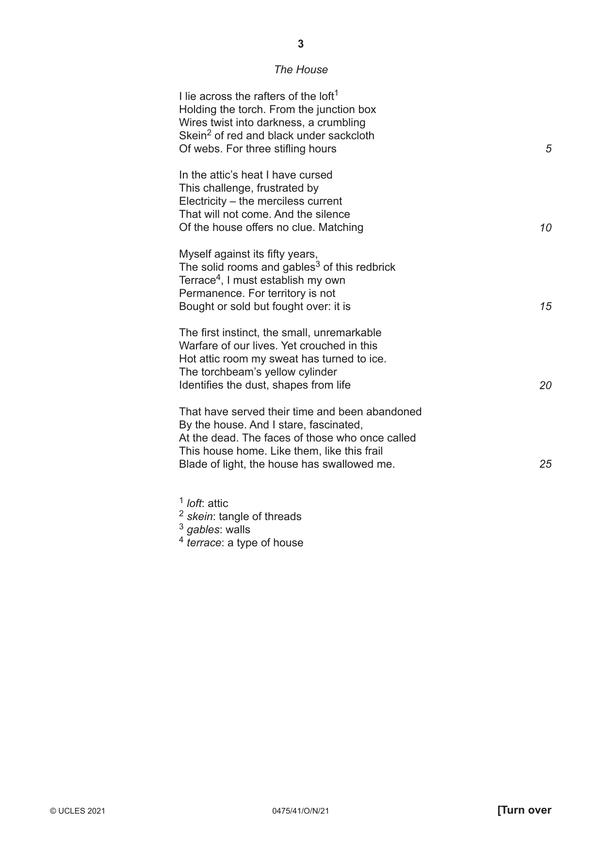 Cambridge IGCSE English - Literature in English 0475 2021 Oct/Nov Paper 4 · Variant 1 question paper, page 3 of 8