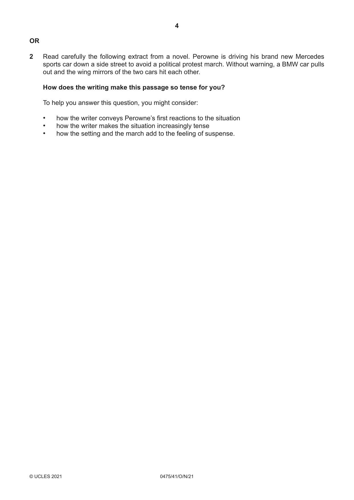 Cambridge IGCSE English - Literature in English 0475 2021 Oct/Nov Paper 4 · Variant 1 question paper, page 4 of 8