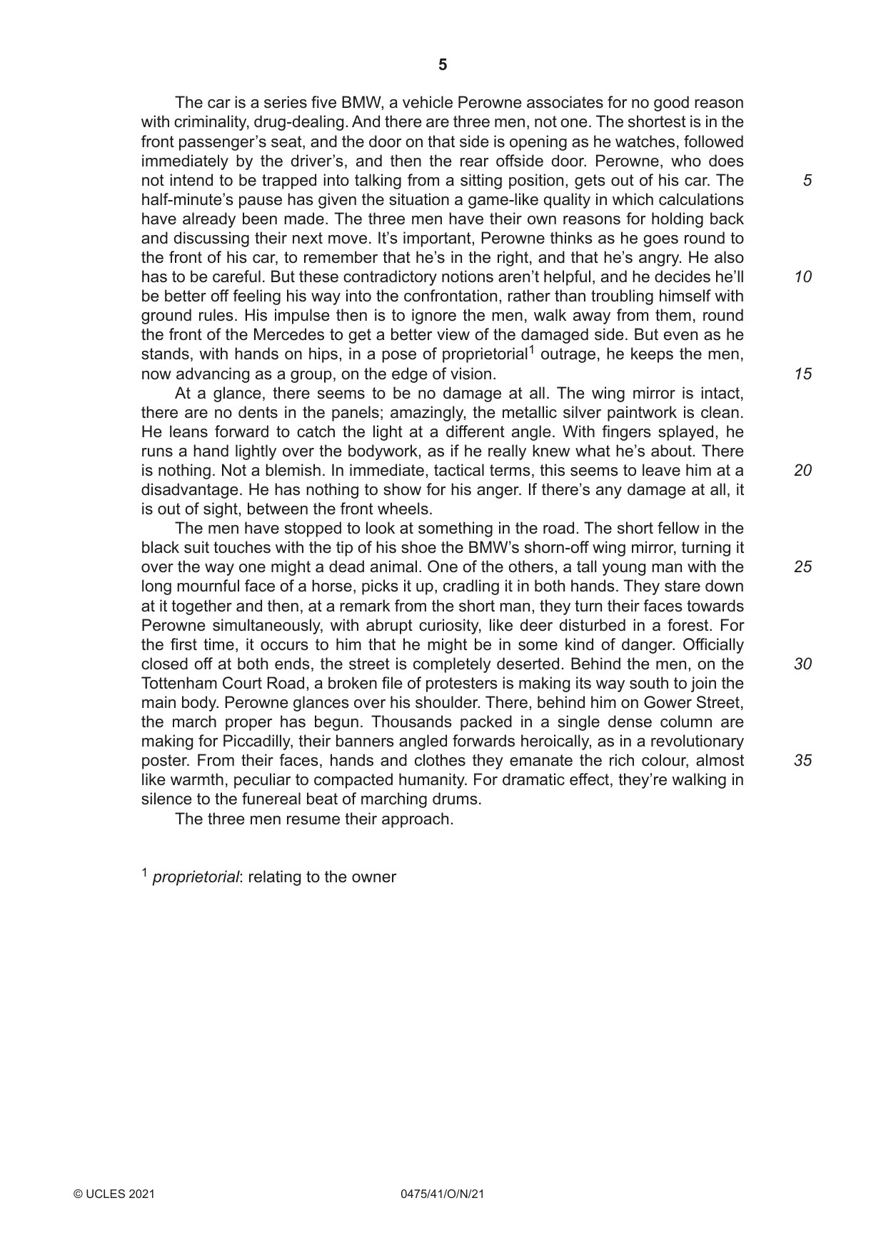 Cambridge IGCSE English - Literature in English 0475 2021 Oct/Nov Paper 4 · Variant 1 question paper, page 5 of 8