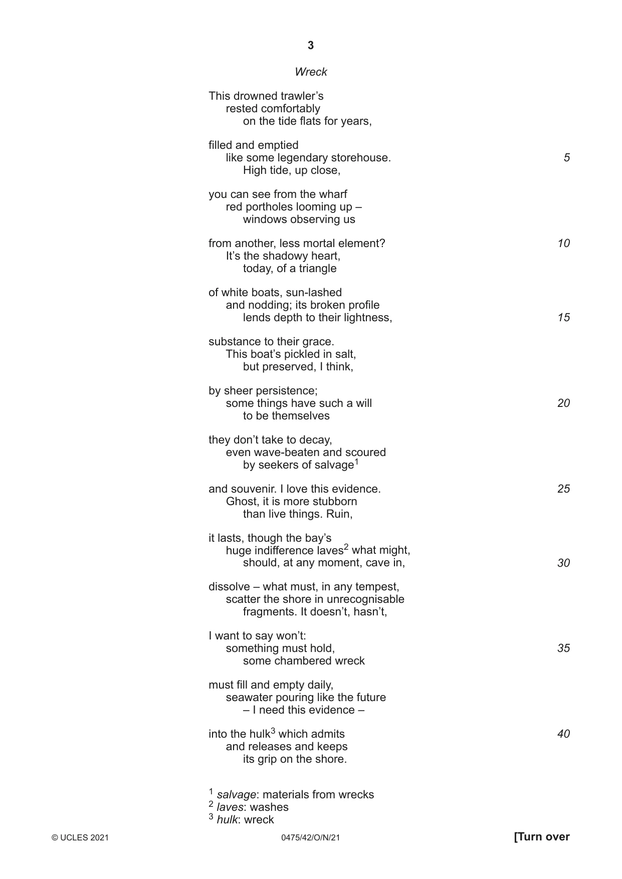 Cambridge IGCSE English - Literature in English 0475 2021 Oct/Nov Paper 4 · Variant 2 question paper, page 3 of 8