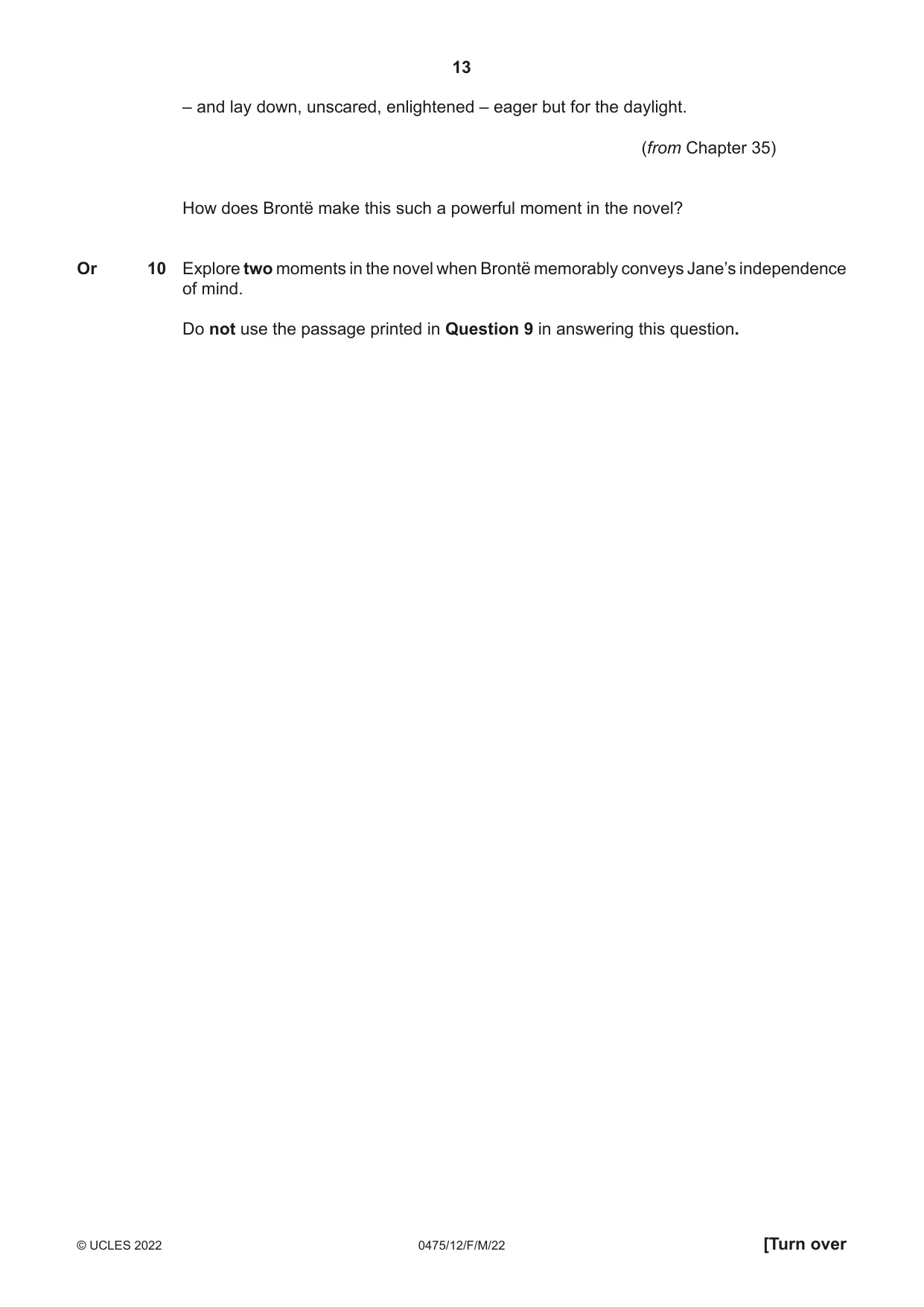 Cambridge IGCSE English - Literature in English 0475 2022 Feb/March Paper 1 · Variant 2 question paper, page 13 of 28