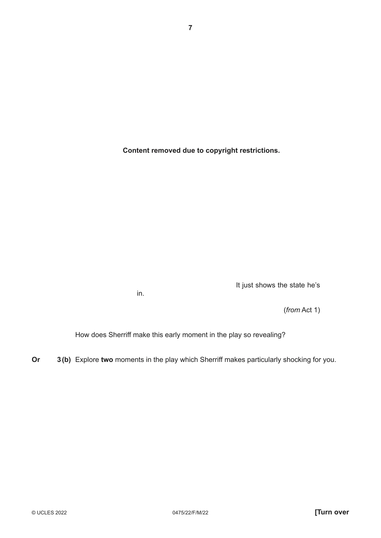 Cambridge IGCSE English - Literature in English 0475 2022 Feb/March Paper 2 · Variant 2 question paper, page 7 of 12