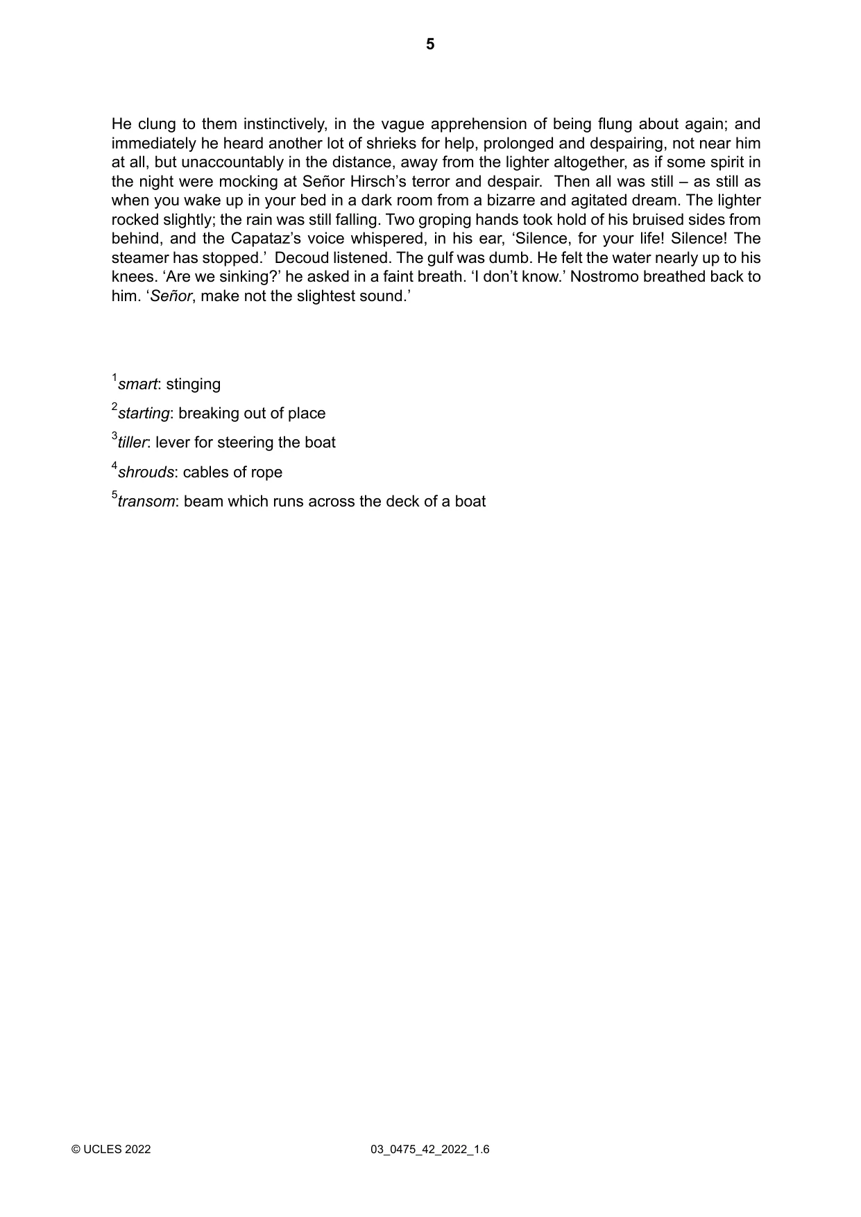 Cambridge IGCSE English - Literature in English 0475 2022 Feb/March Paper 4 · Variant 2 question paper, page 5 of 8