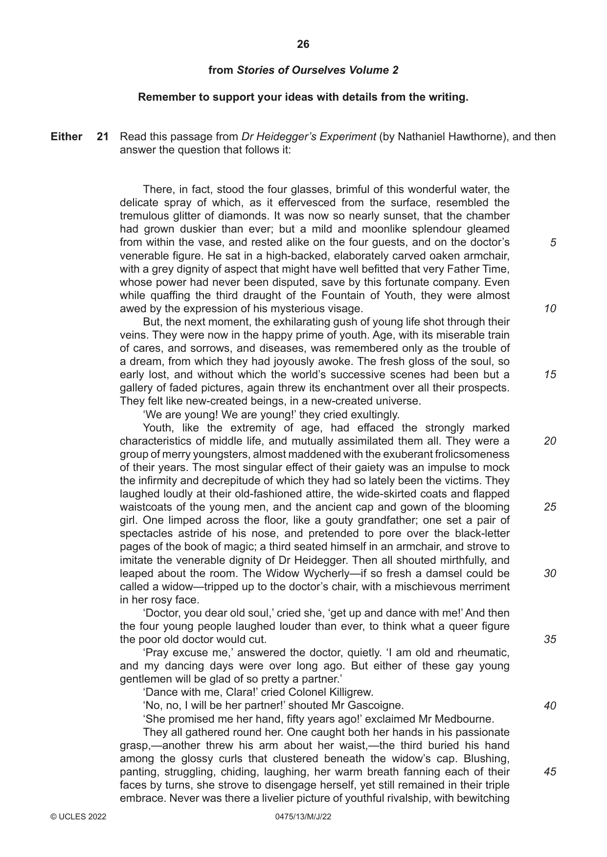 Cambridge IGCSE English - Literature in English 0475 2022 May/June Paper 1 · Variant 3 question paper, page 26 of 28
