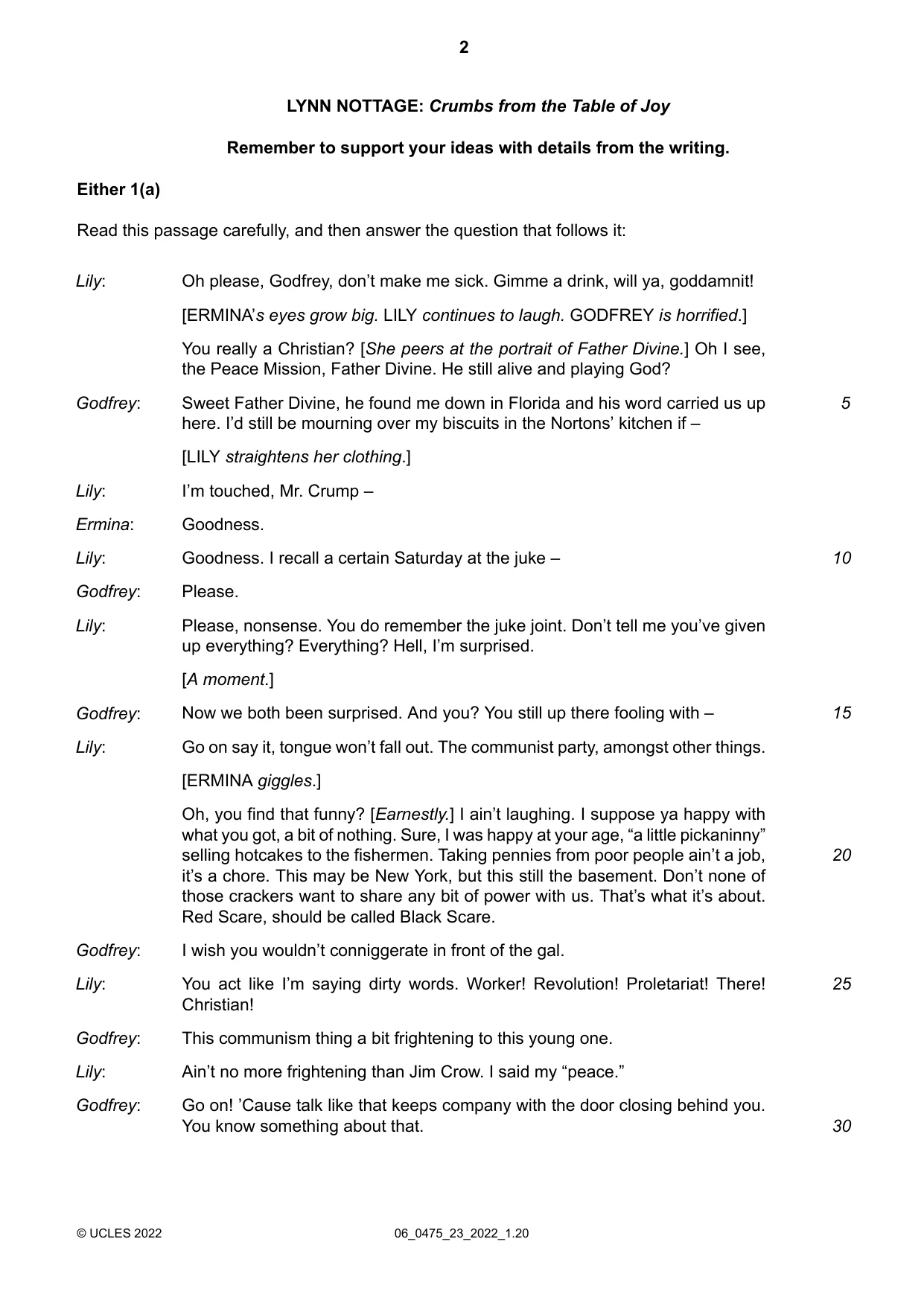 Cambridge IGCSE English - Literature in English 0475 2022 May/June Paper 2 · Variant 3 question paper, page 2 of 12