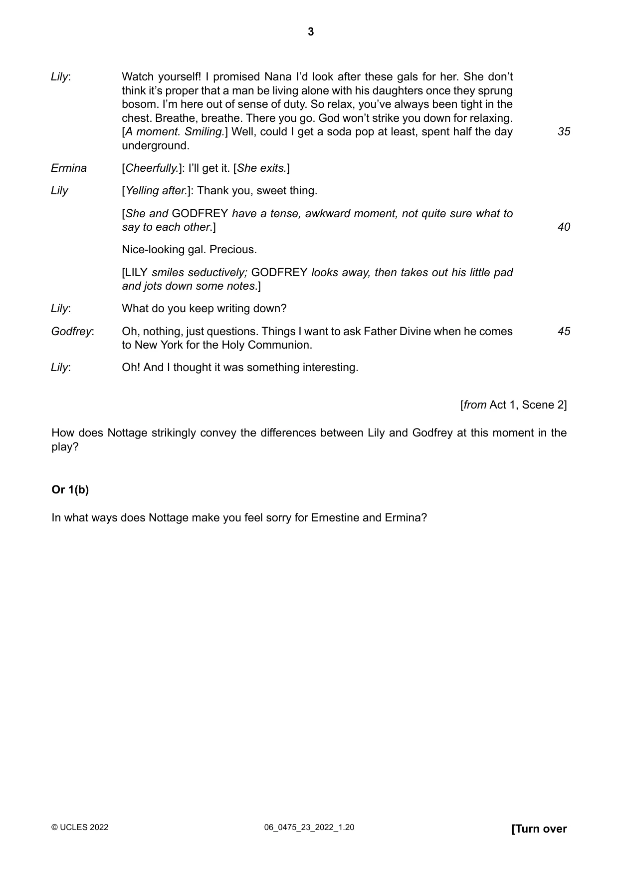 Cambridge IGCSE English - Literature in English 0475 2022 May/June Paper 2 · Variant 3 question paper, page 3 of 12