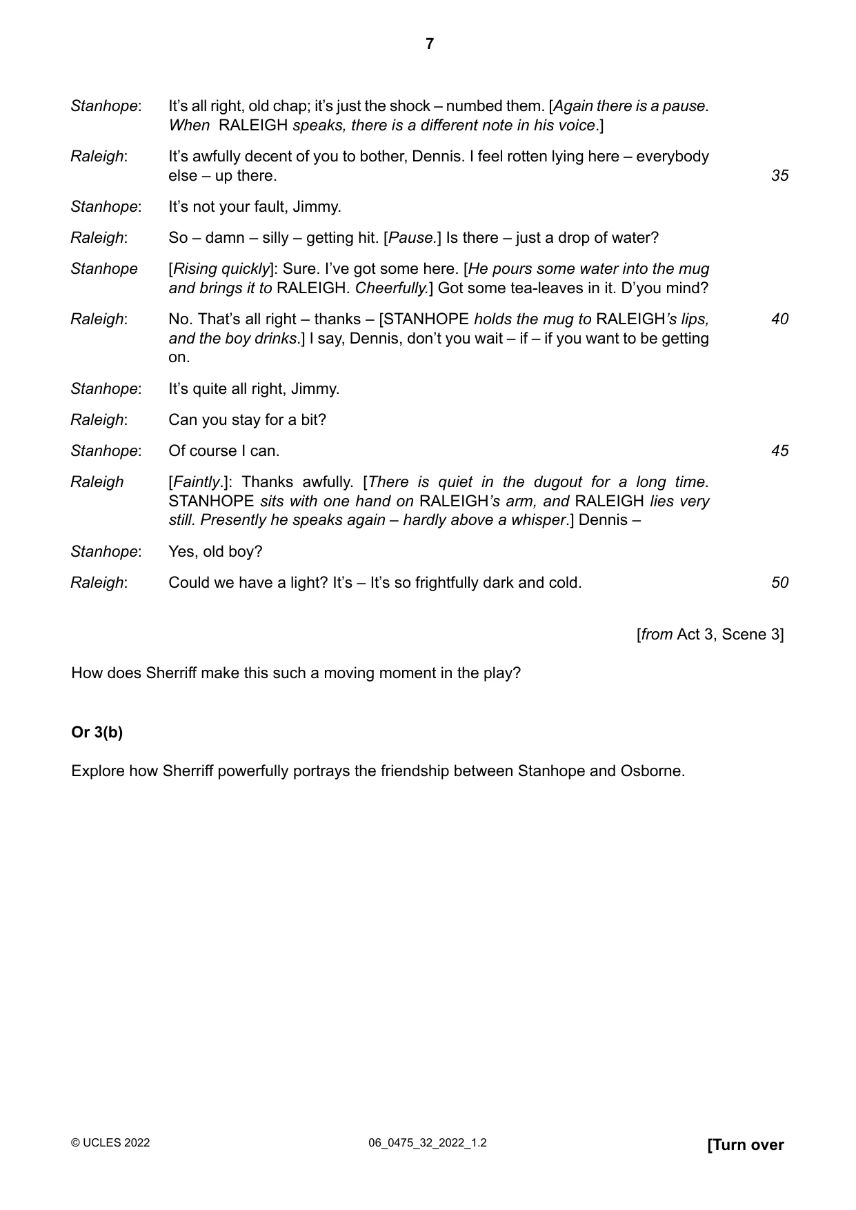 Cambridge IGCSE English - Literature in English 0475 2022 May/June Paper 3 · Variant 2 question paper, page 7 of 12