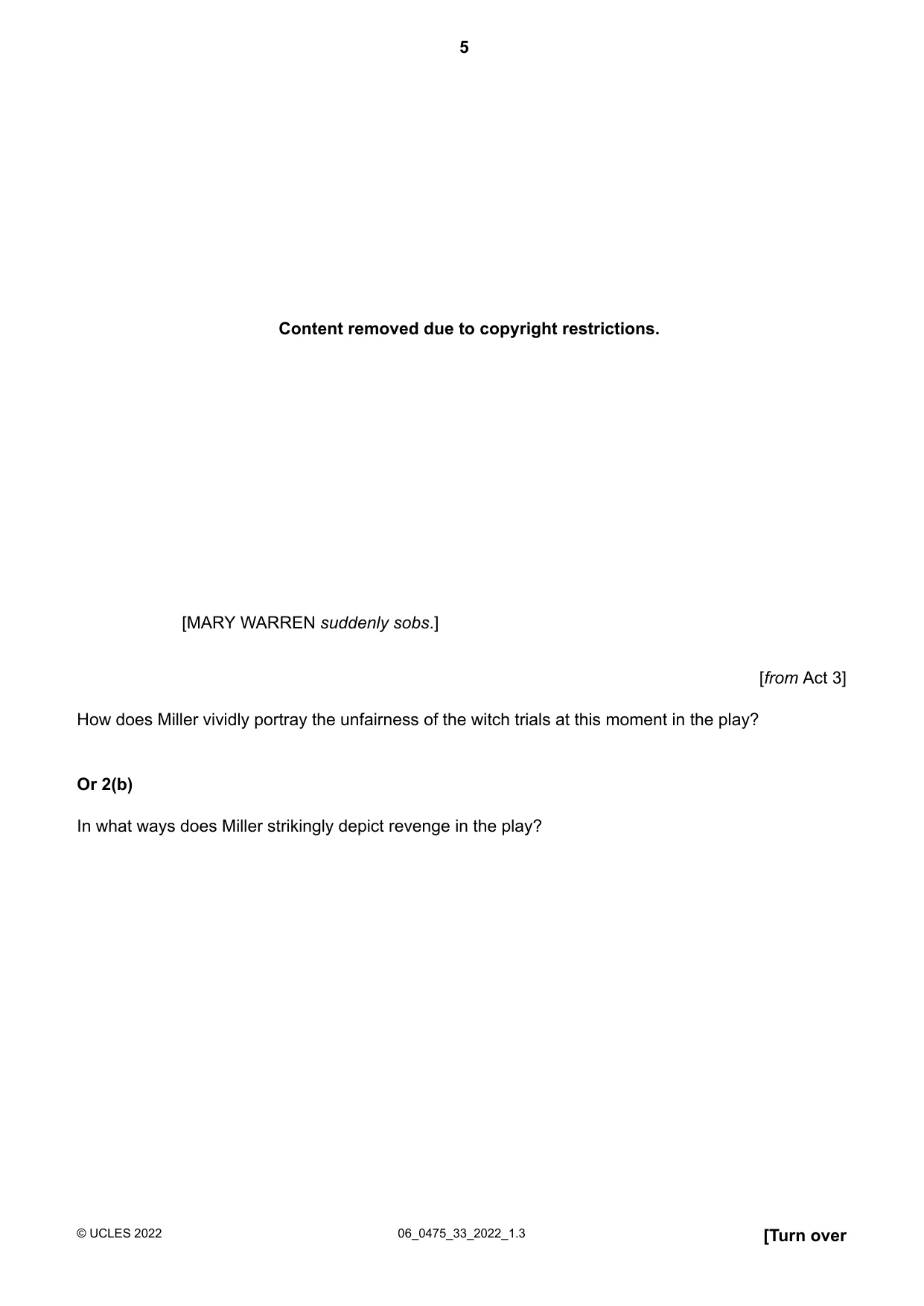 Cambridge IGCSE English - Literature in English 0475 2022 May/June Paper 3 · Variant 3 question paper, page 5 of 12
