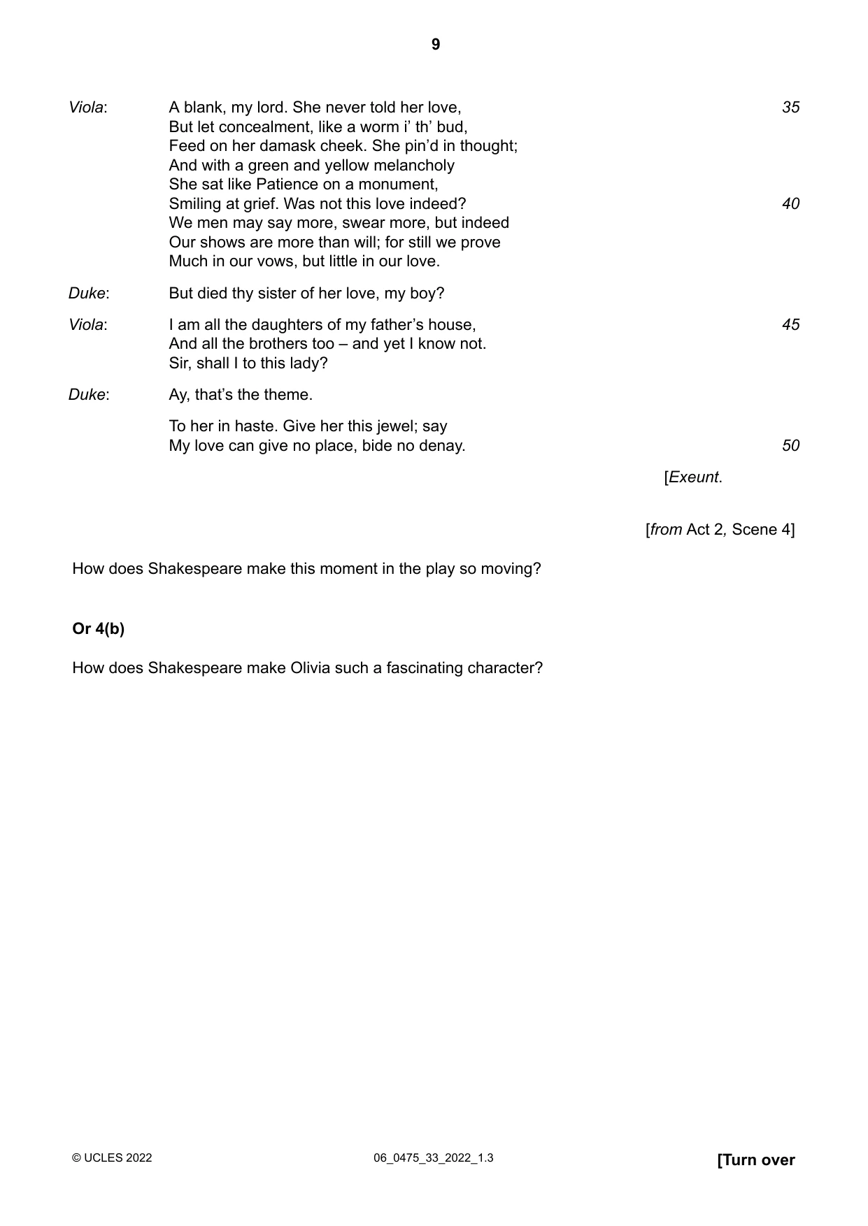 Cambridge IGCSE English - Literature in English 0475 2022 May/June Paper 3 · Variant 3 question paper, page 9 of 12